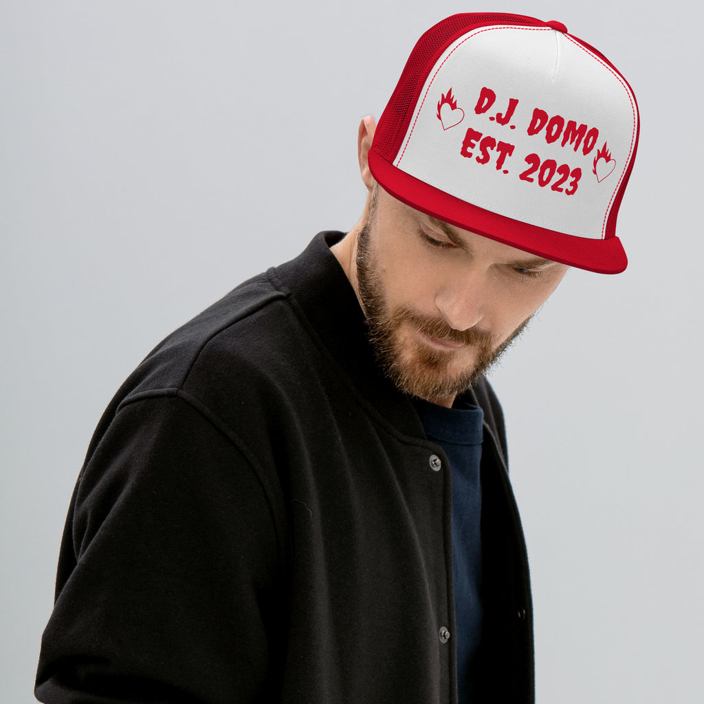 "Fire Hearts" Trucker Cap Multi Color/Red
