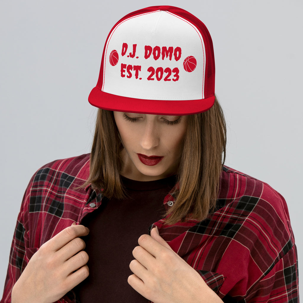 "Basketball" Trucker Cap Multi Color/Red