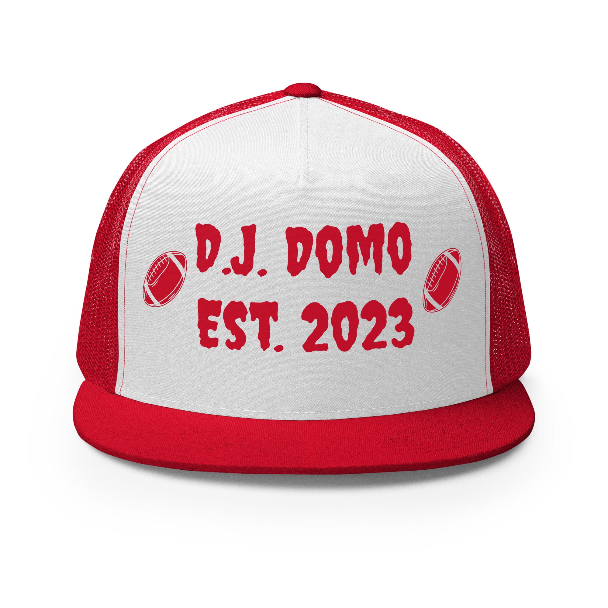 "Football" Trucker Cap Multi Color/Red
