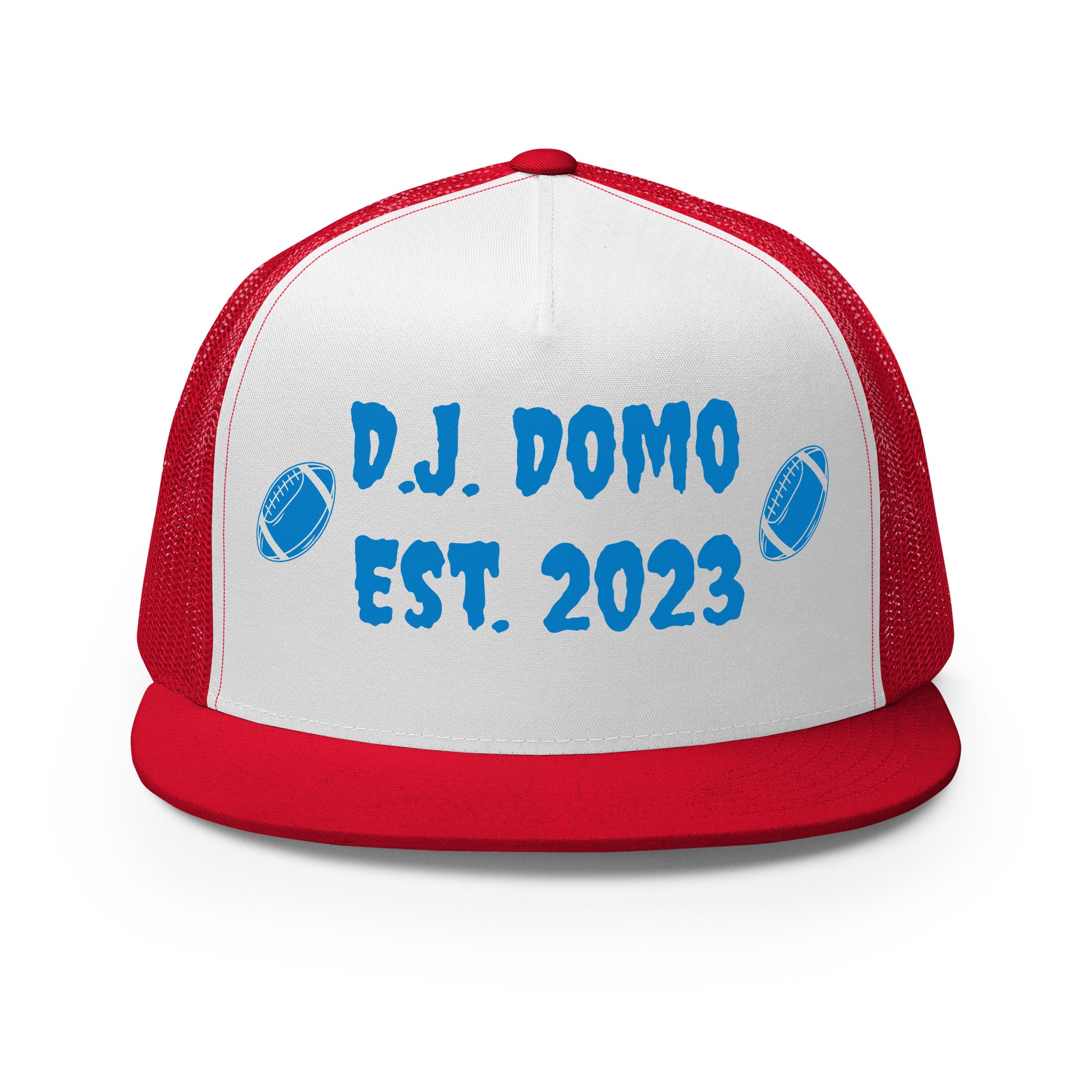 "Football" Trucker Cap Multi Color/Light Blue