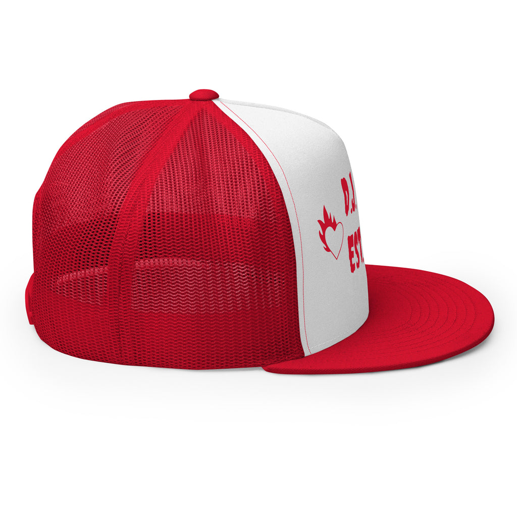 "Fire Hearts" Trucker Cap Multi Color/Red