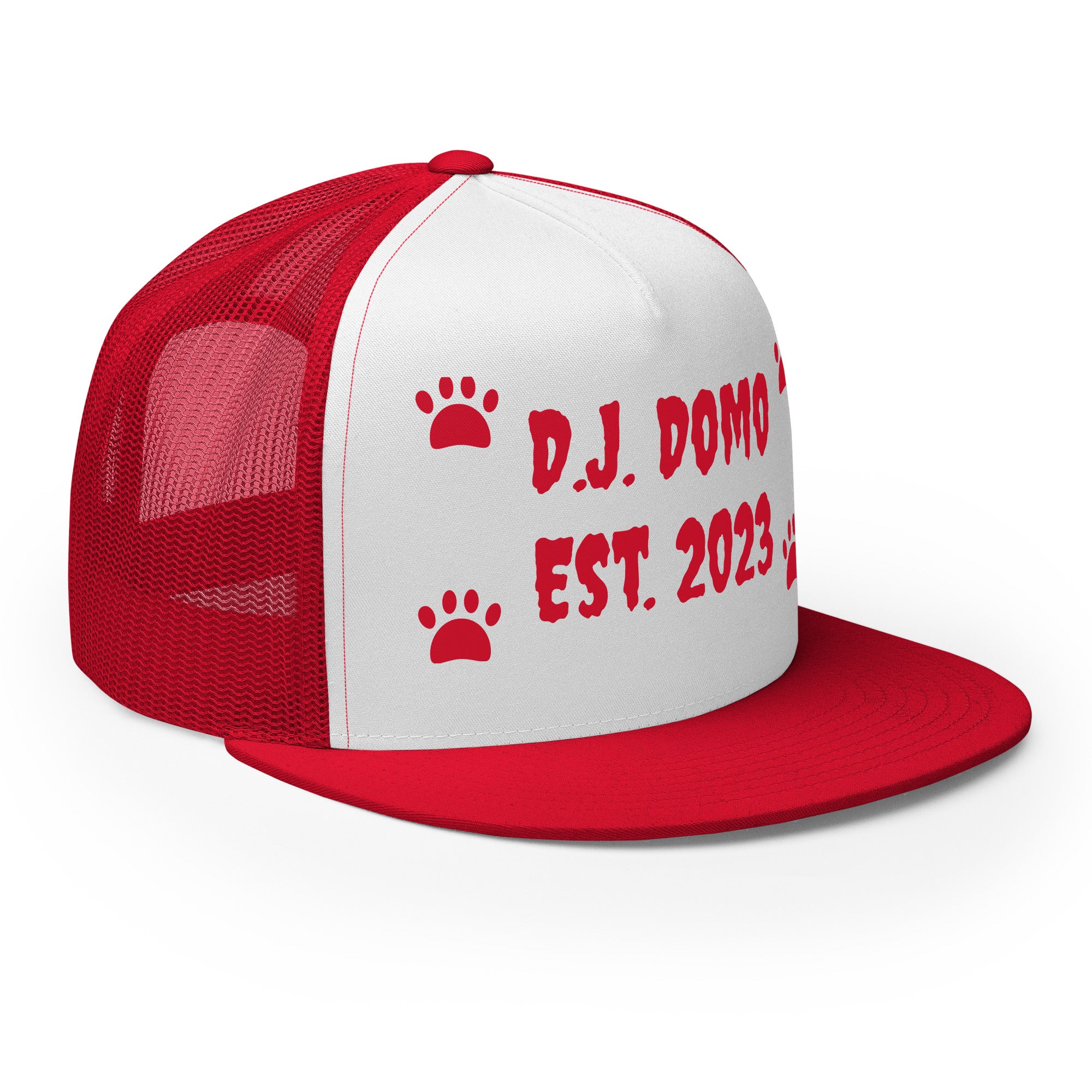 "Dog Paws" Trucker Cap Multi Color/Red