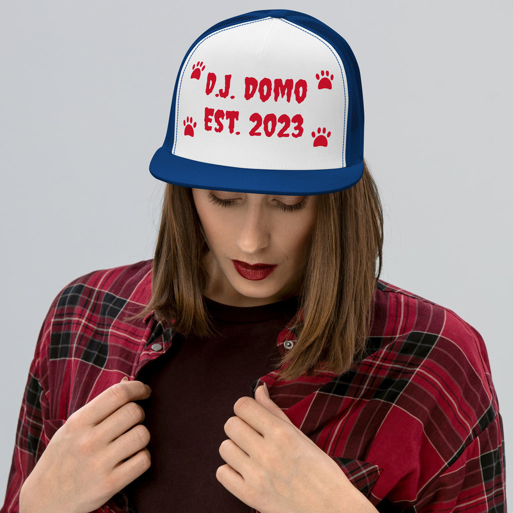 "Dog Paws" Trucker Cap Multi Color/Red