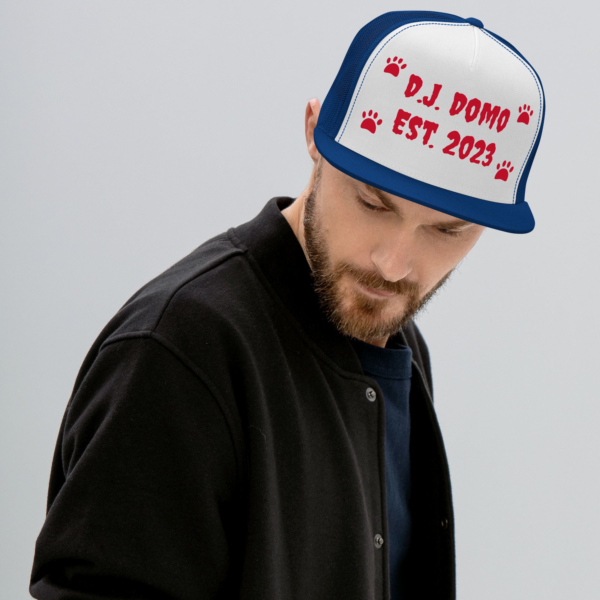 "Dog Paws" Trucker Cap Multi Color/Red