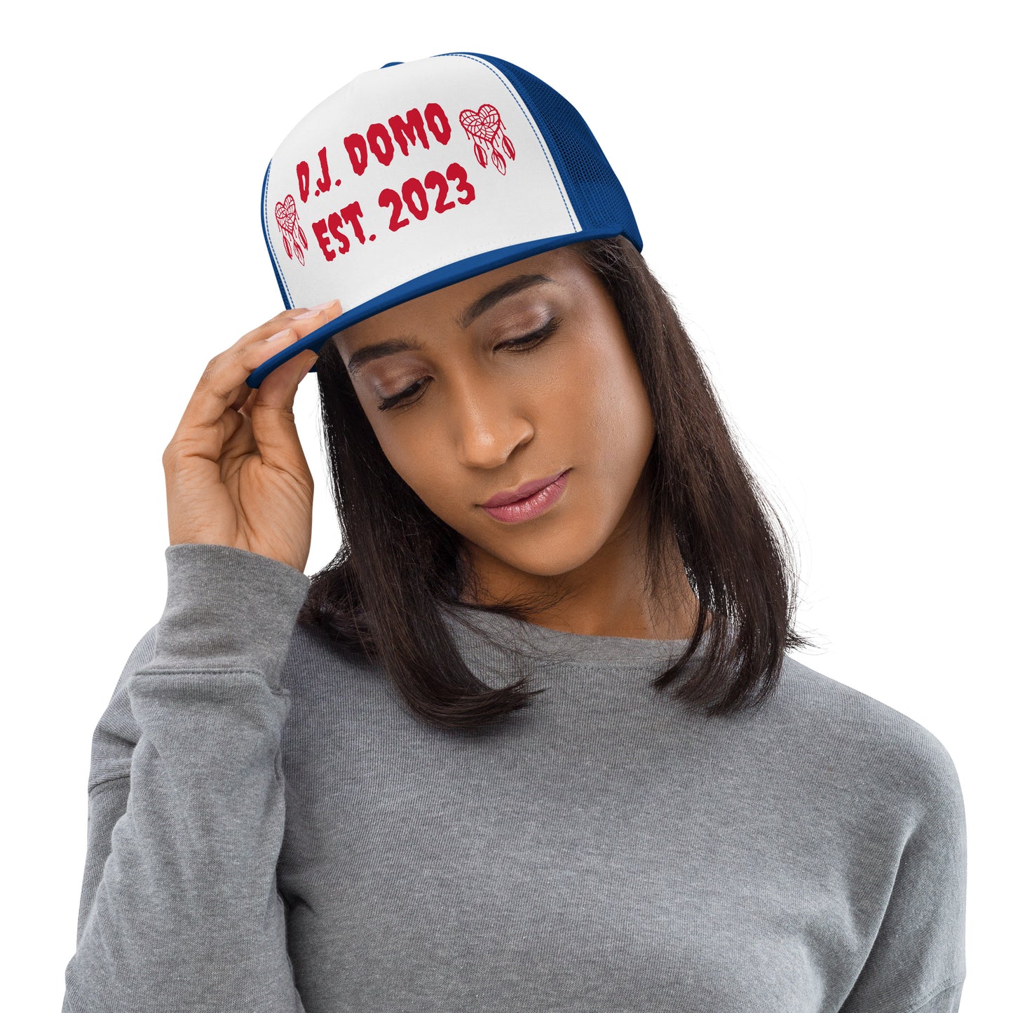 D.J. Domo "Heart Catchers" Trucker Cap Multi Color/Red