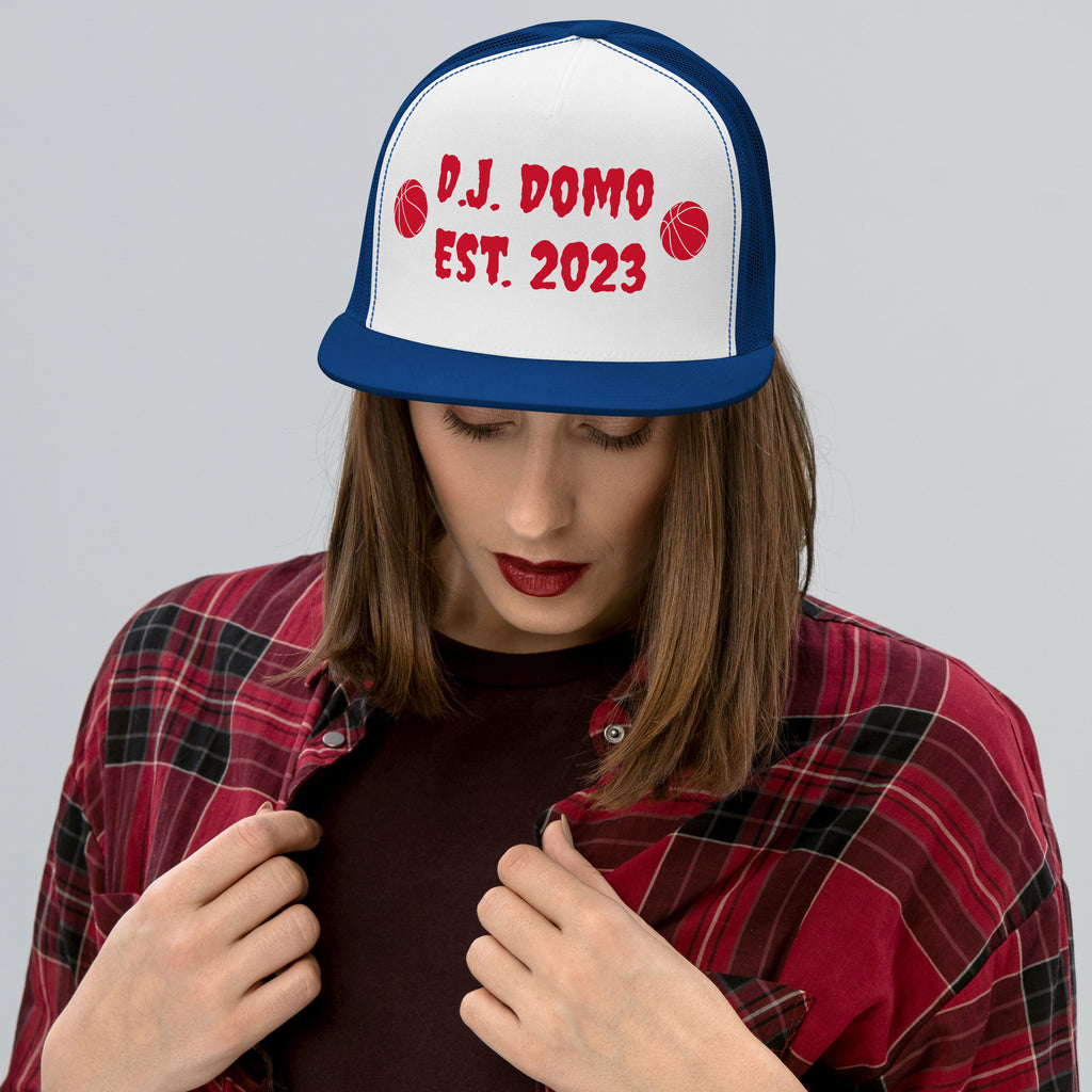 "Basketball" Trucker Cap Multi Color/Red