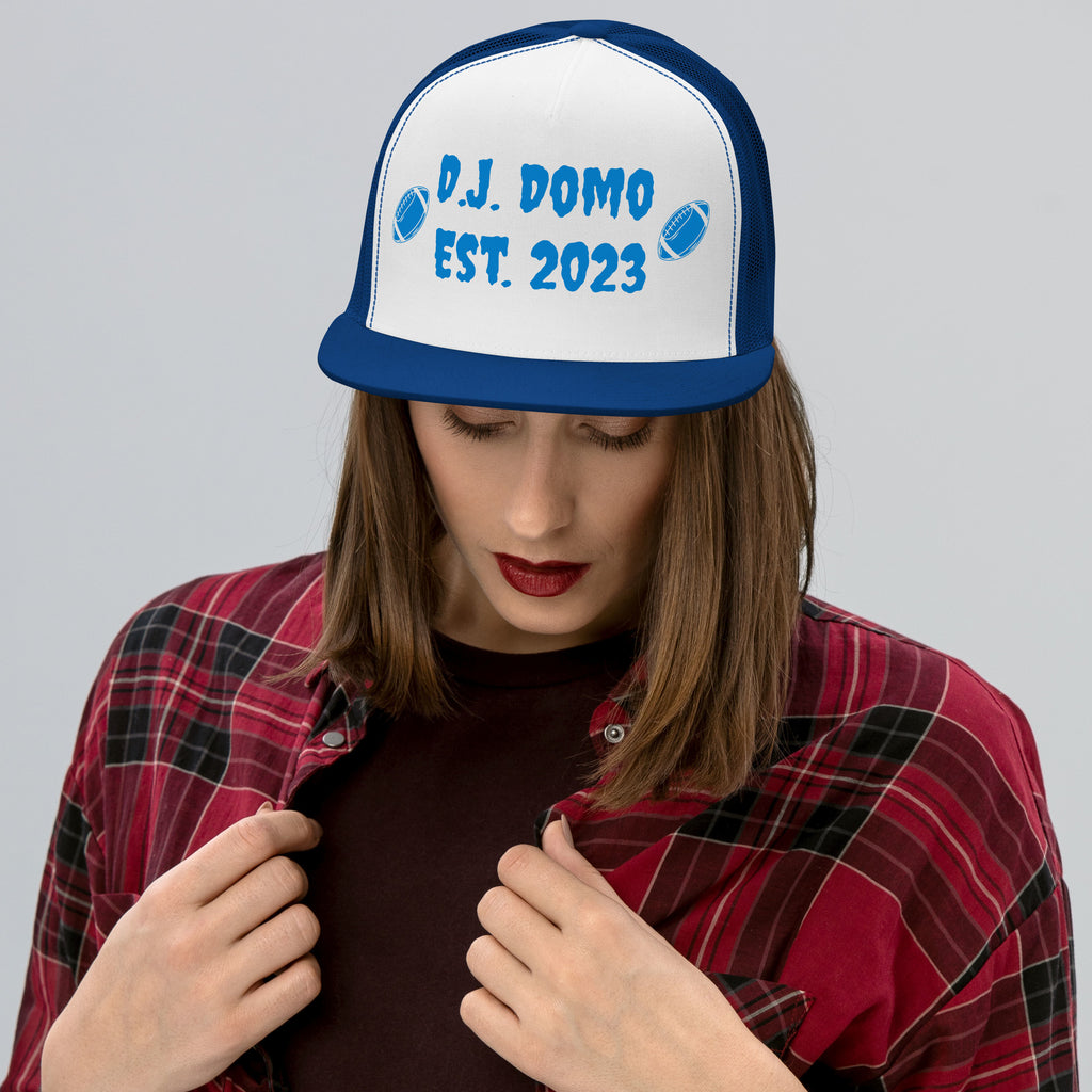 "Football" Trucker Cap Multi Color/Light Blue