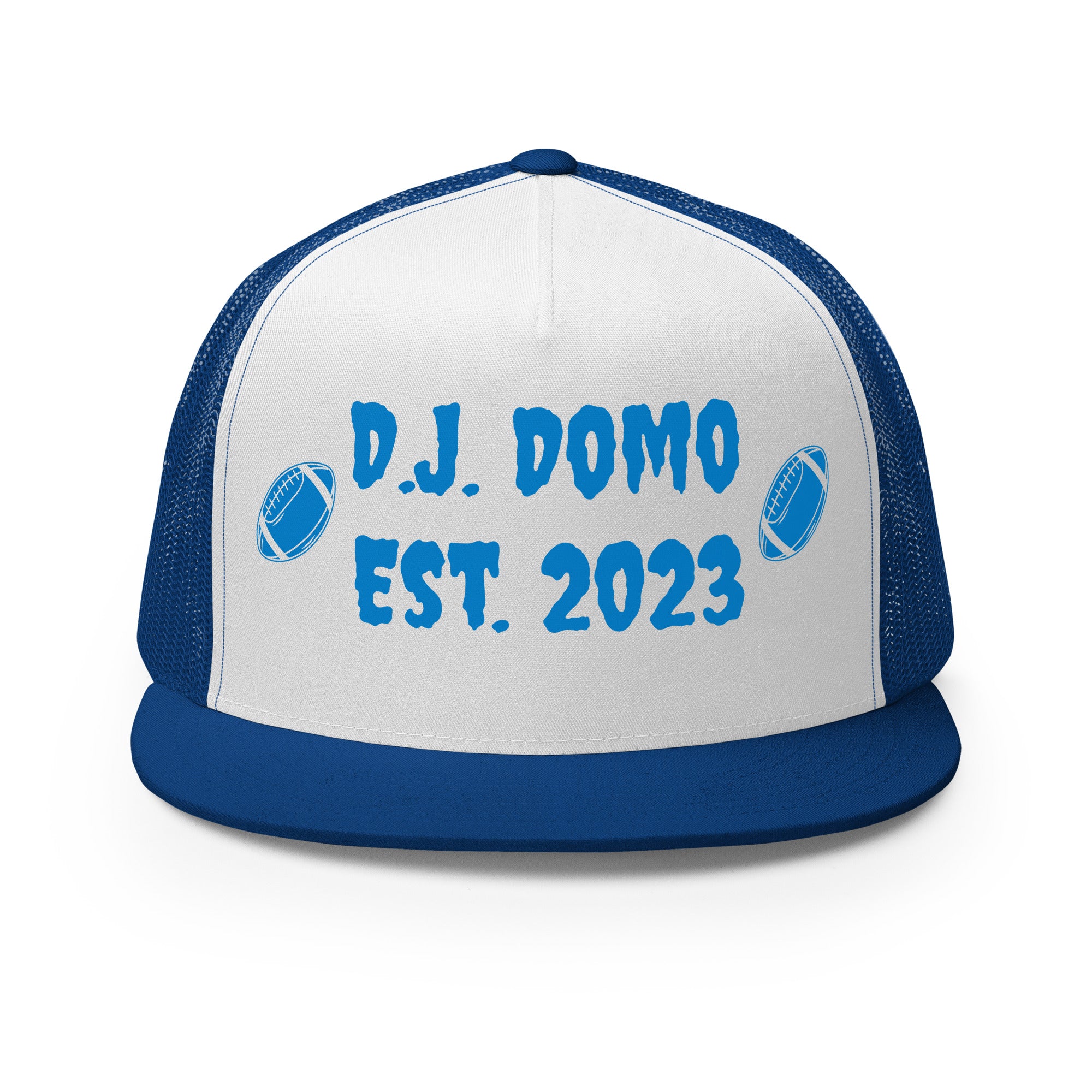 "Football" Trucker Cap Multi Color/Light Blue