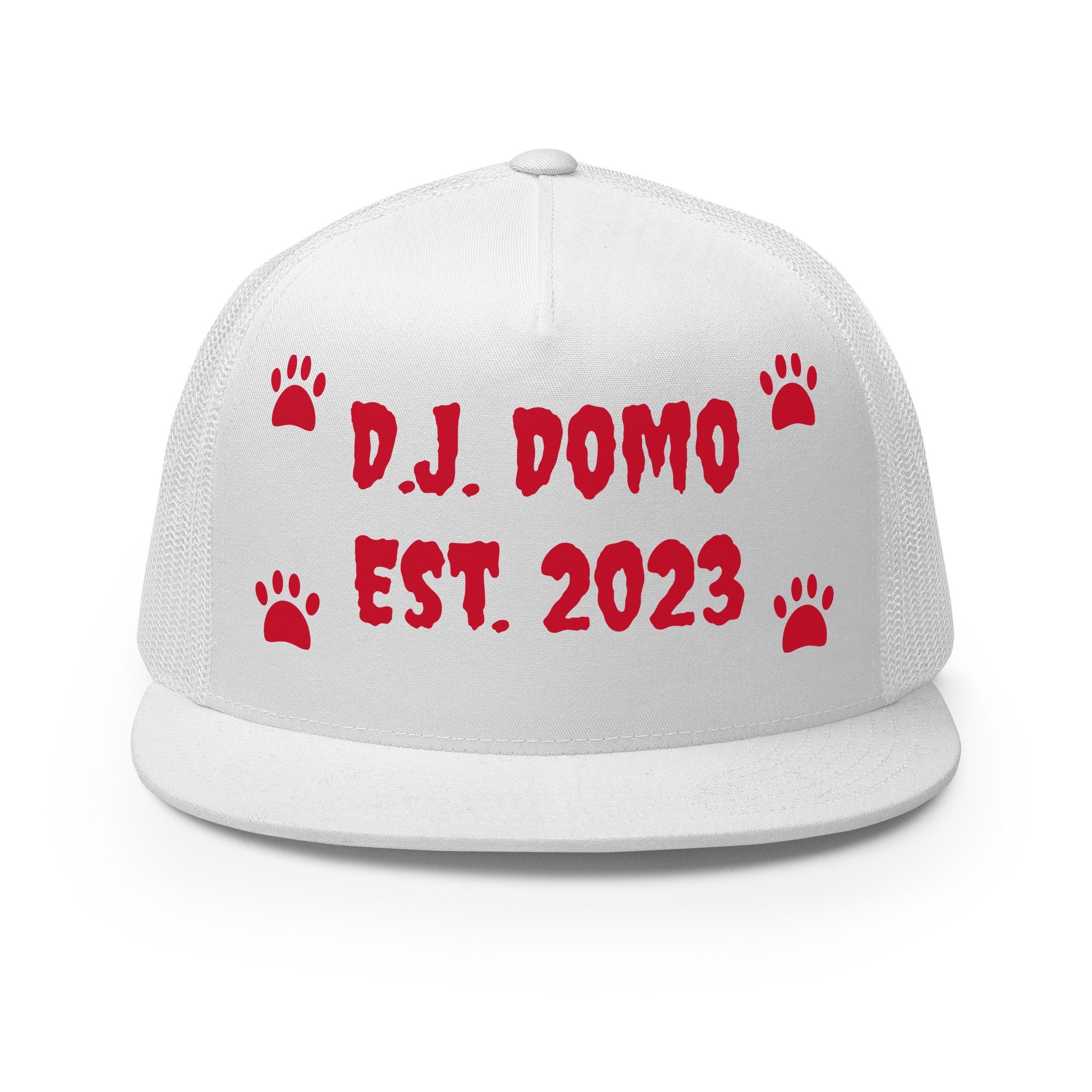 "Dog Paws" Trucker Cap Multi Color/Red