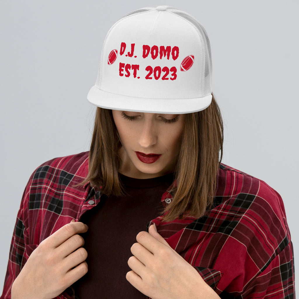 "Football" Trucker Cap Multi Color/Red