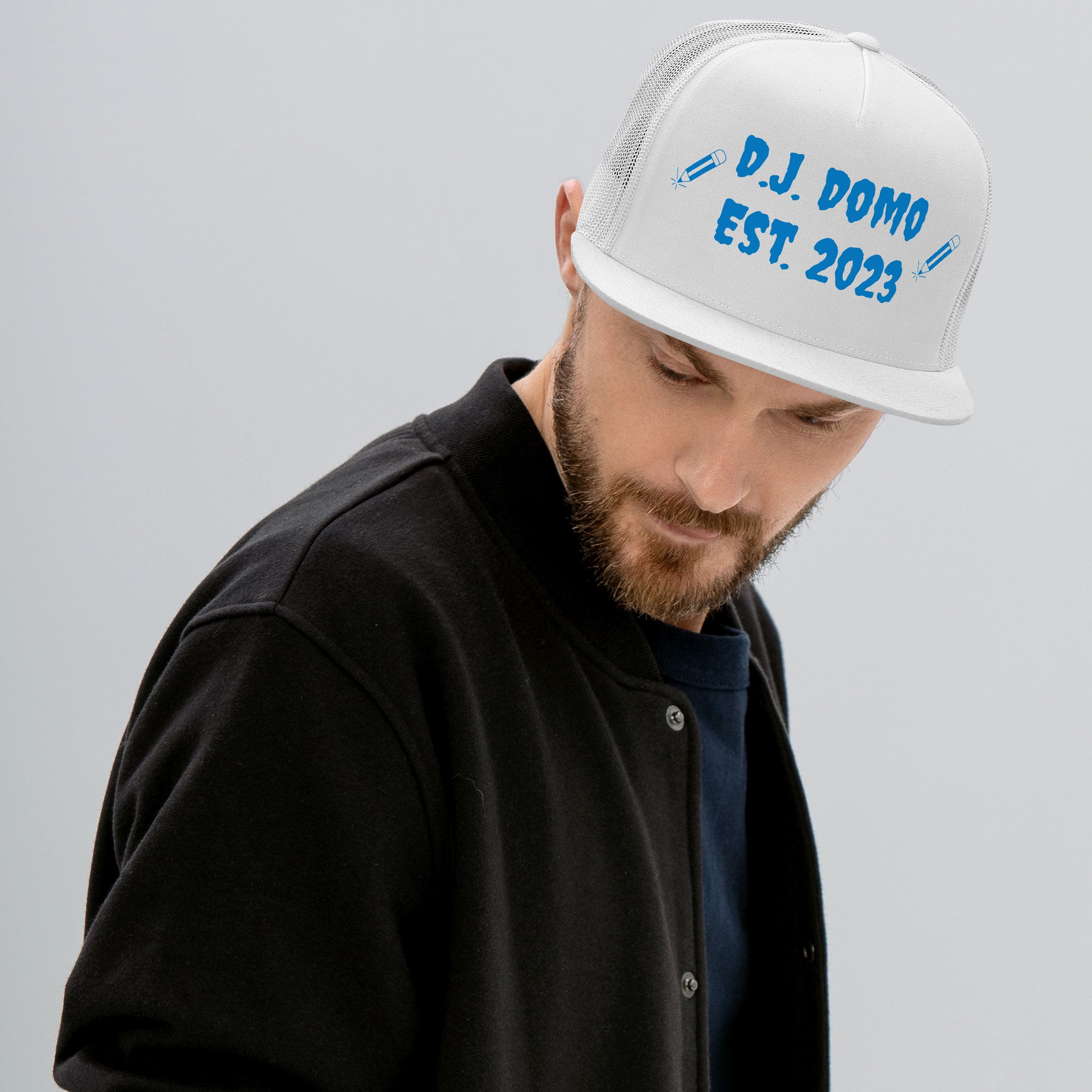 "Writer" Trucker Cap Multi Color/Light Blue