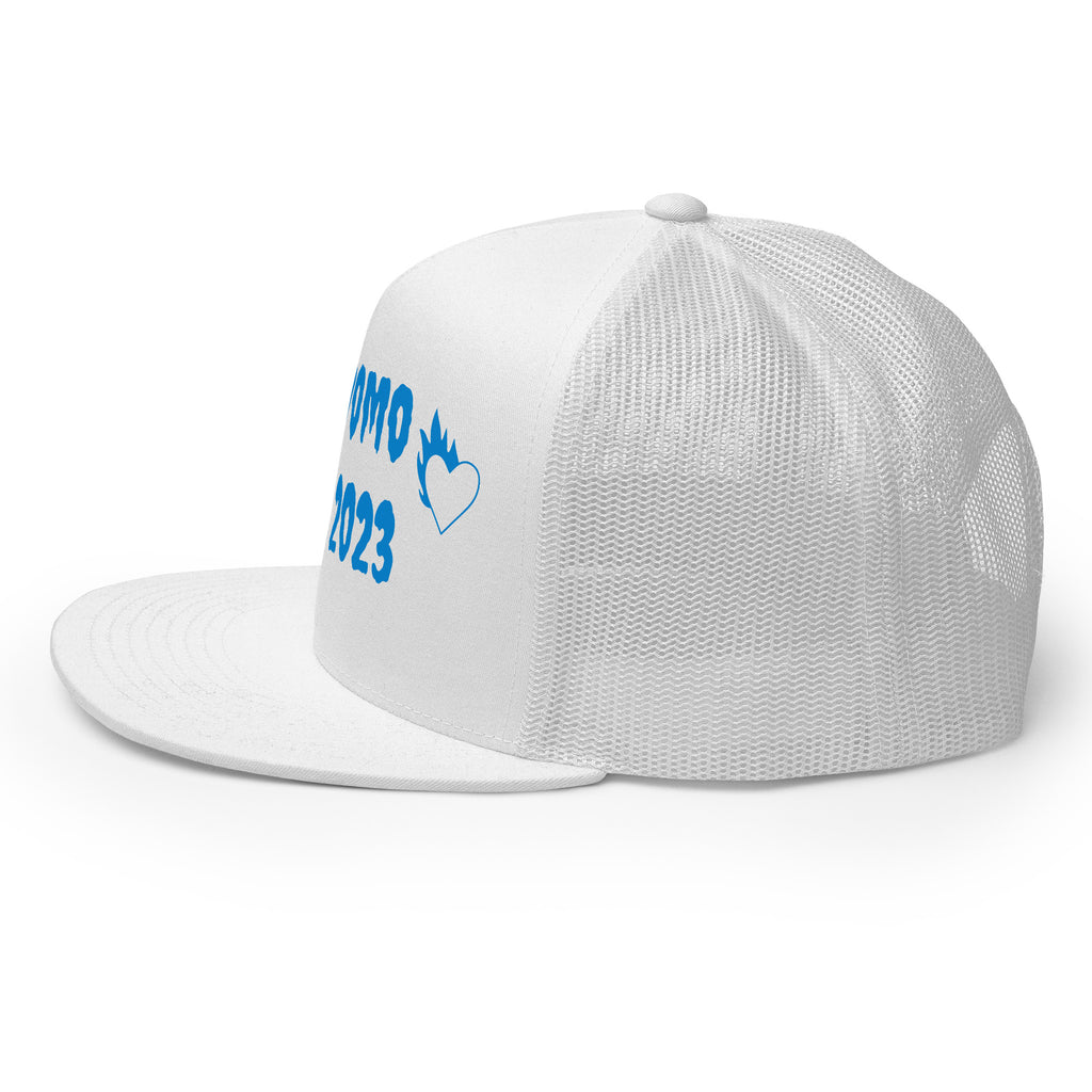 "Fire Hearts" Trucker Cap Multi Color/Light Blue