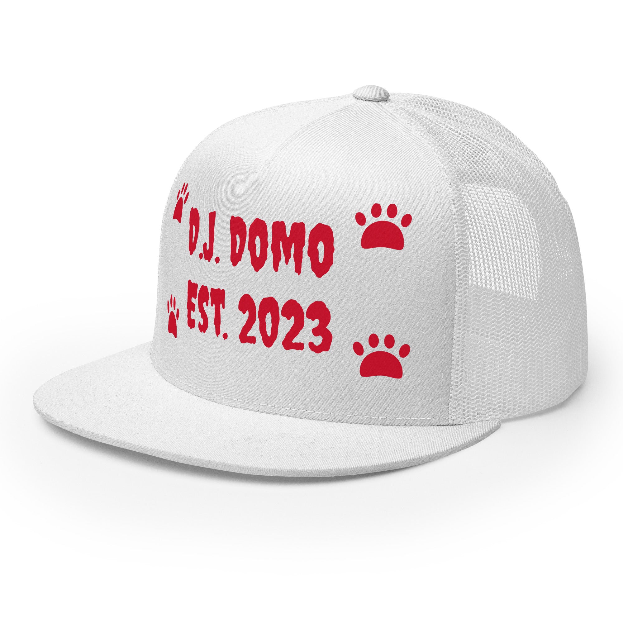 "Dog Paws" Trucker Cap Multi Color/Red