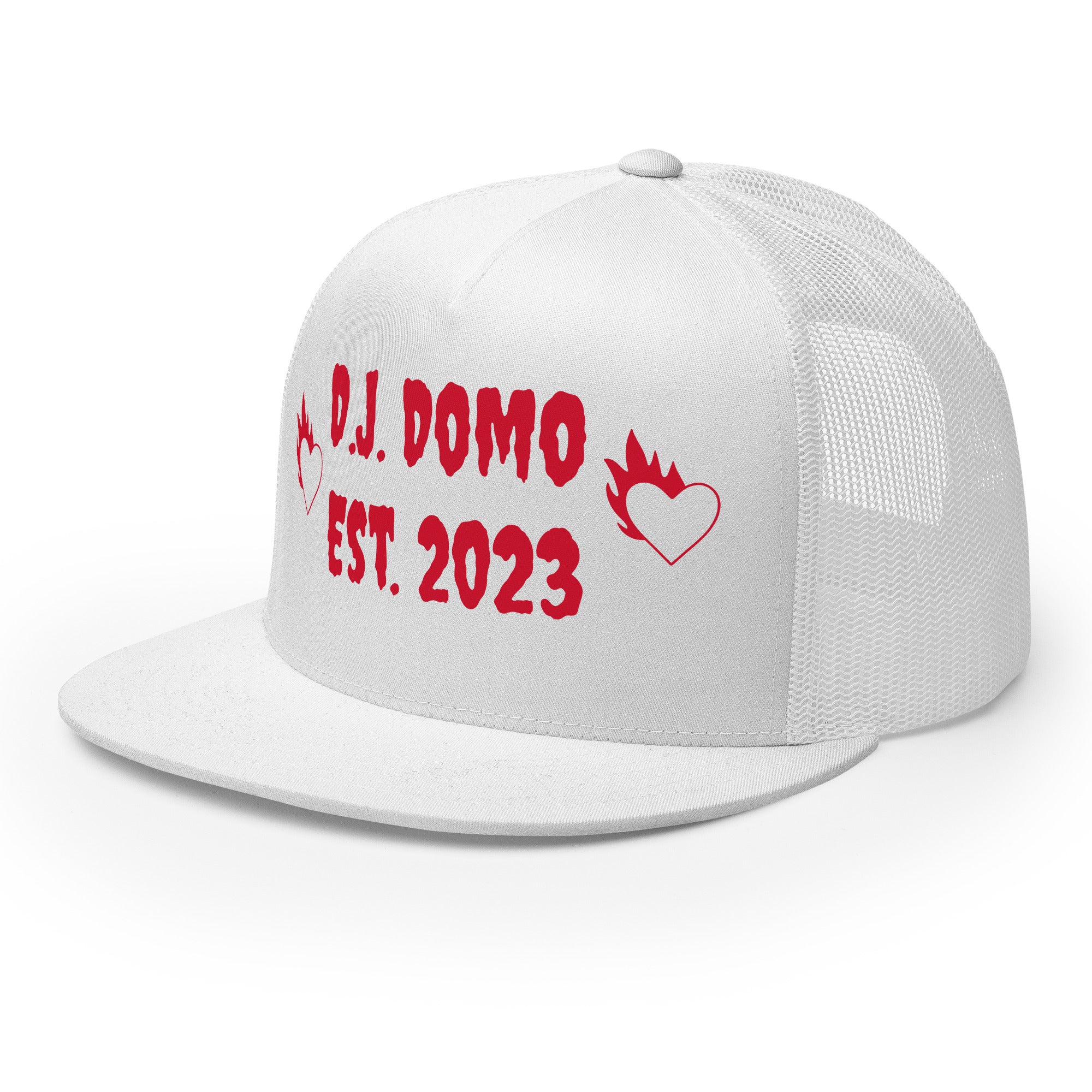 "Fire Hearts" Trucker Cap Multi Color/Red