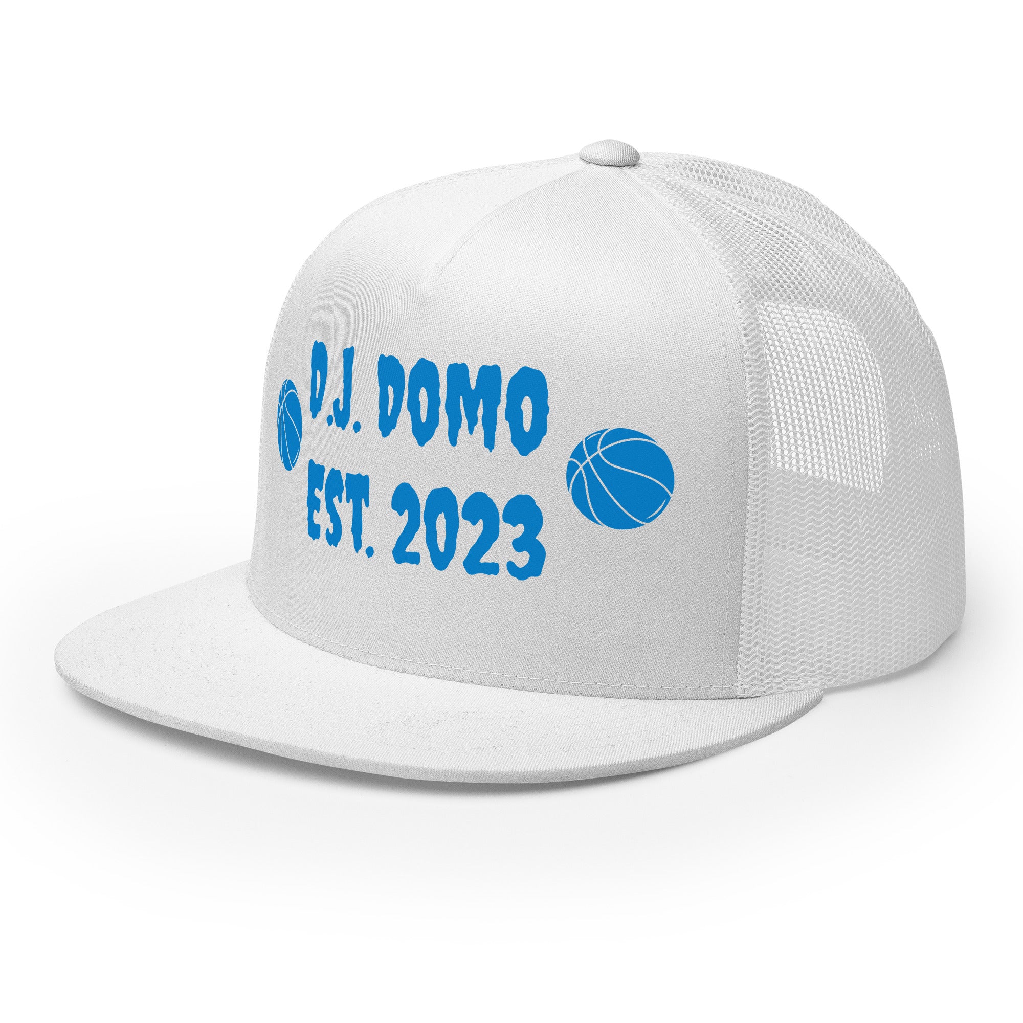"Basketball" Trucker Cap Multi Color/Light Blue