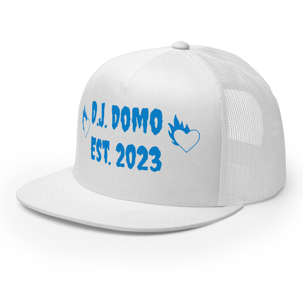"Fire Hearts" Trucker Cap Multi Color/Light Blue