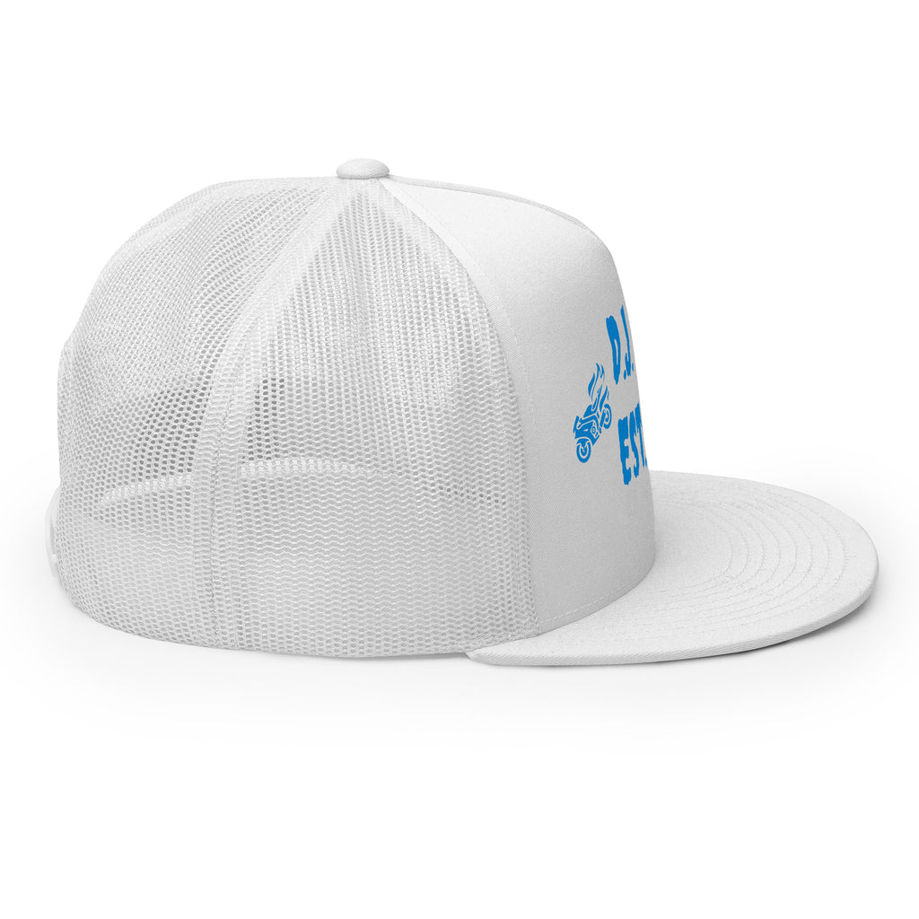 "Biker" Trucker Cap Multi Color/Light Blue