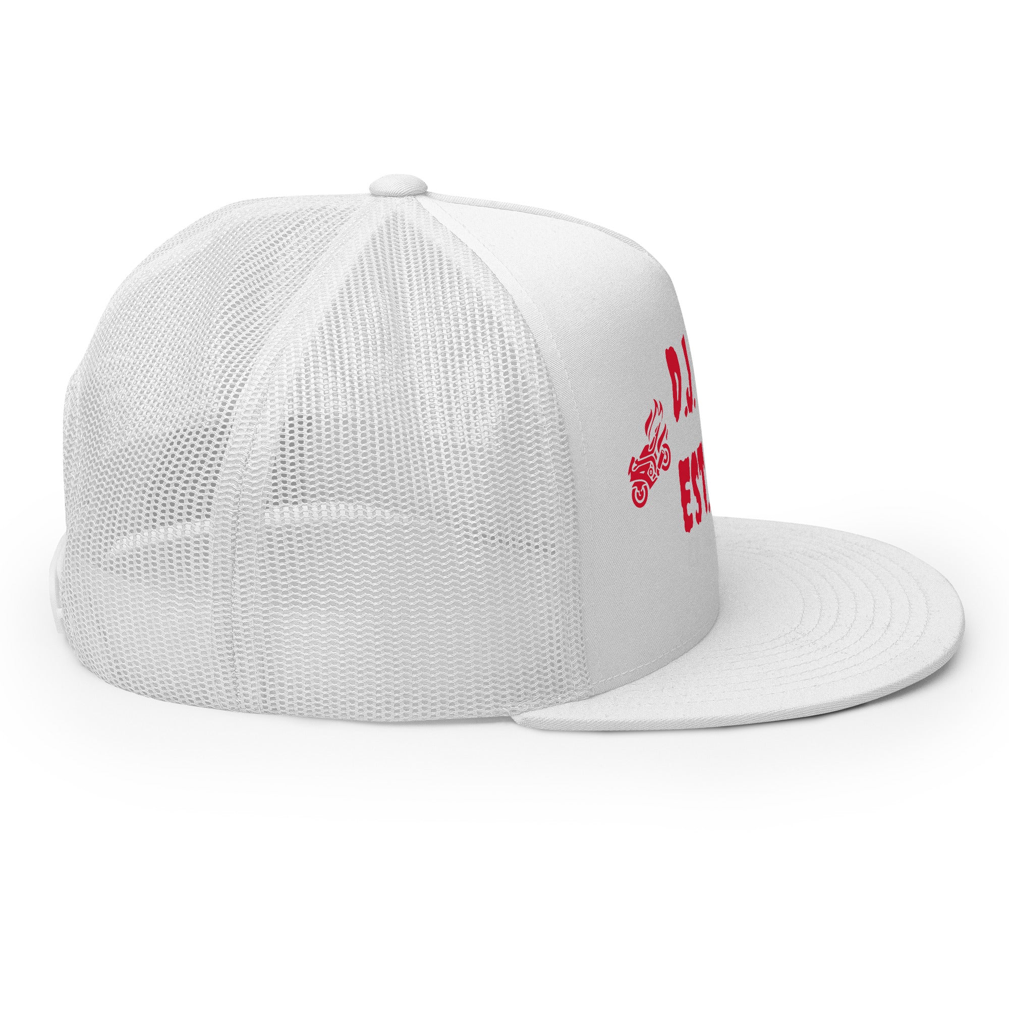 "Biker" Trucker Cap Multi Color/Red