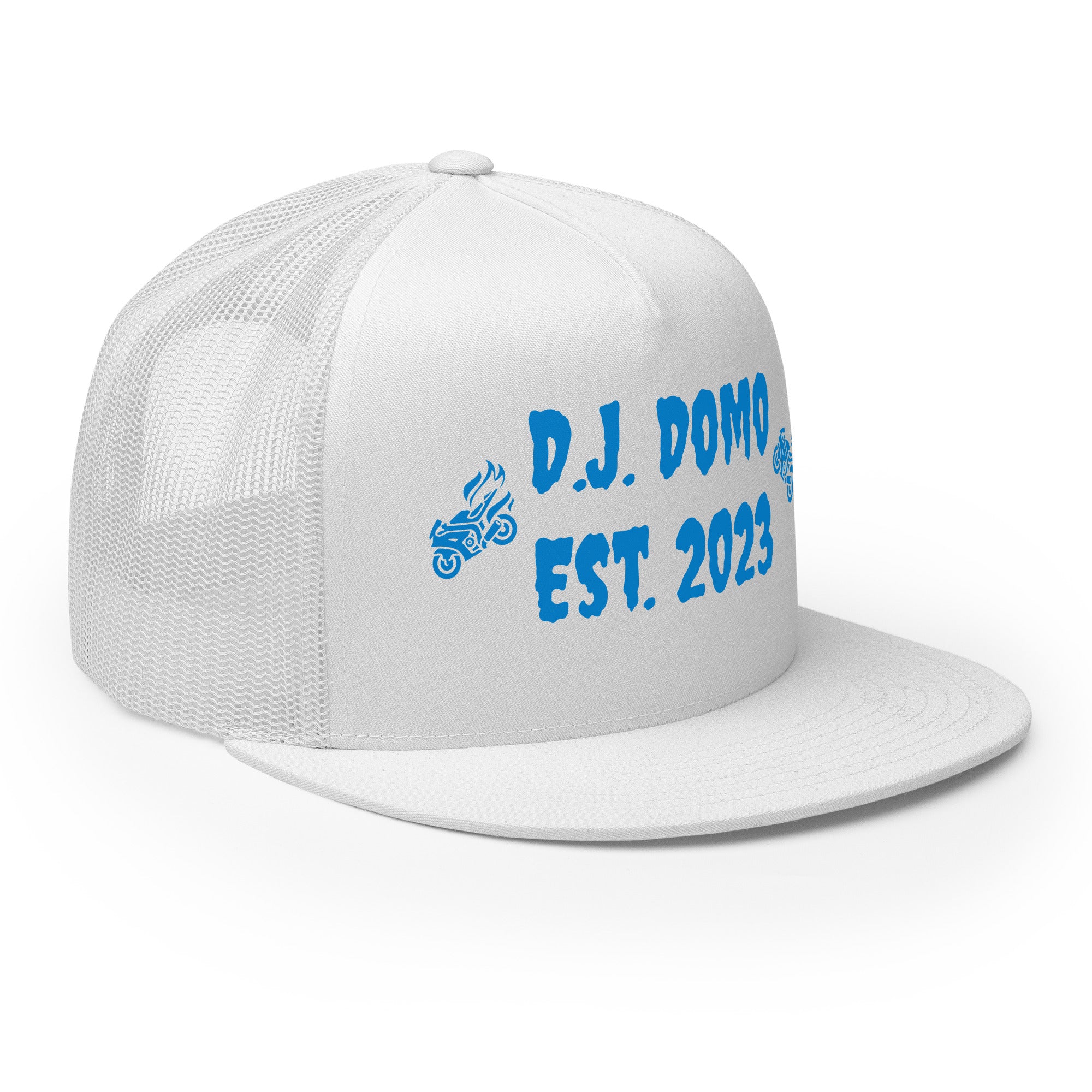 "Biker" Trucker Cap Multi Color/Light Blue