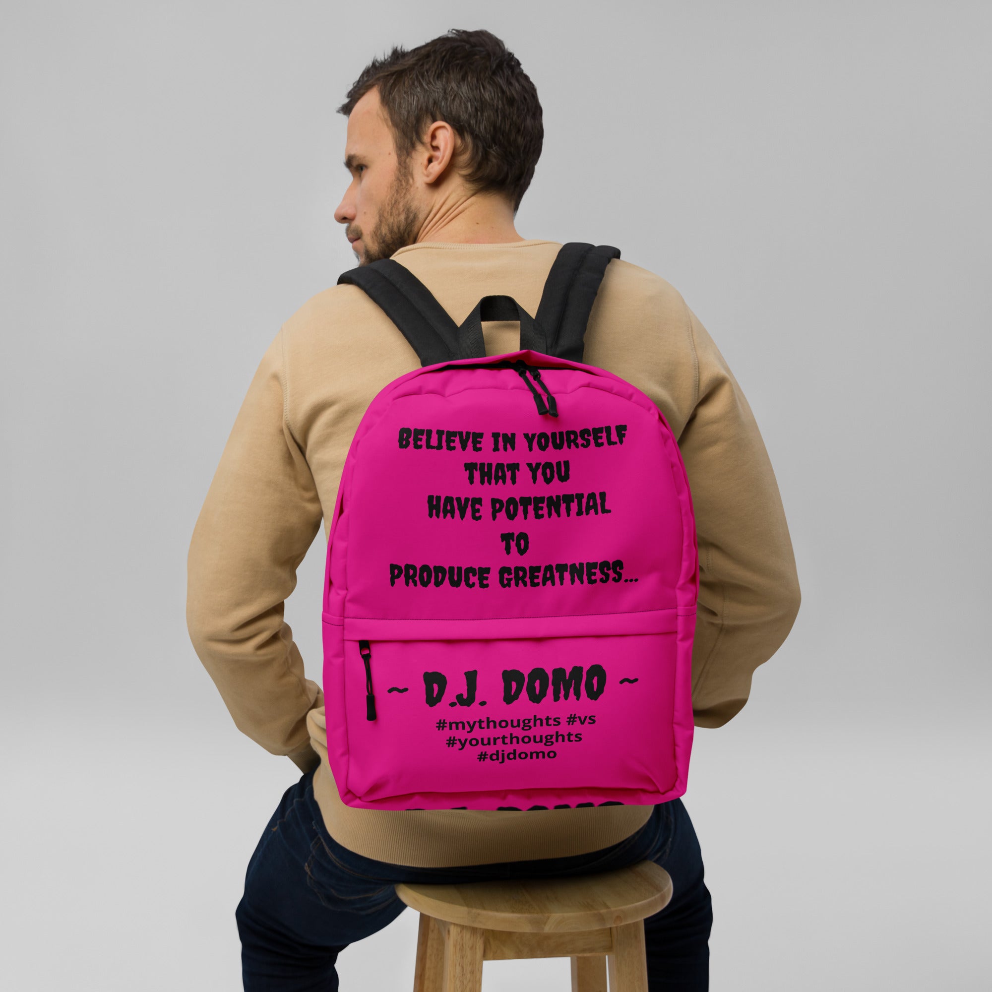 D.J. Domo DQOI Pt 1 "POTENTIAL" Backpack Pink/Black