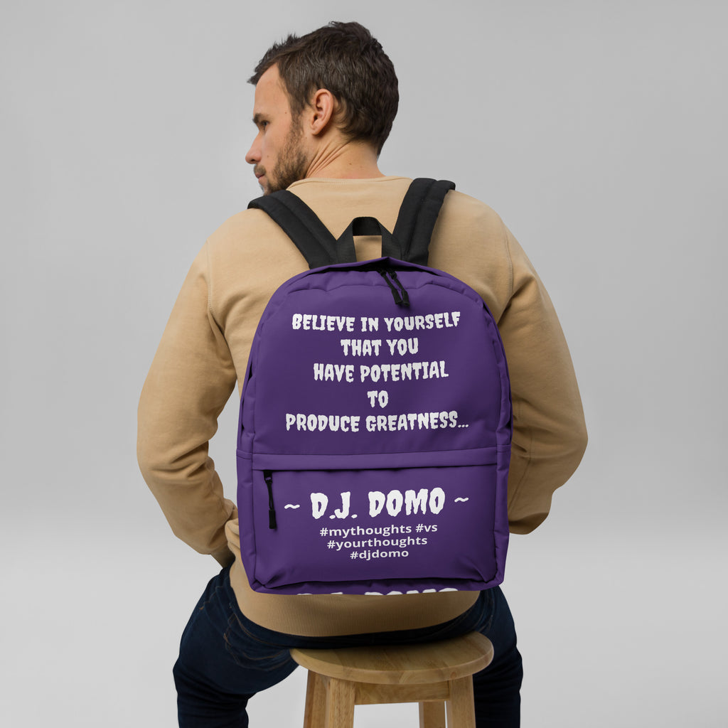 D.J. Domo DQOI Pt 1 "POTENTIAL" Backpack Purple/White