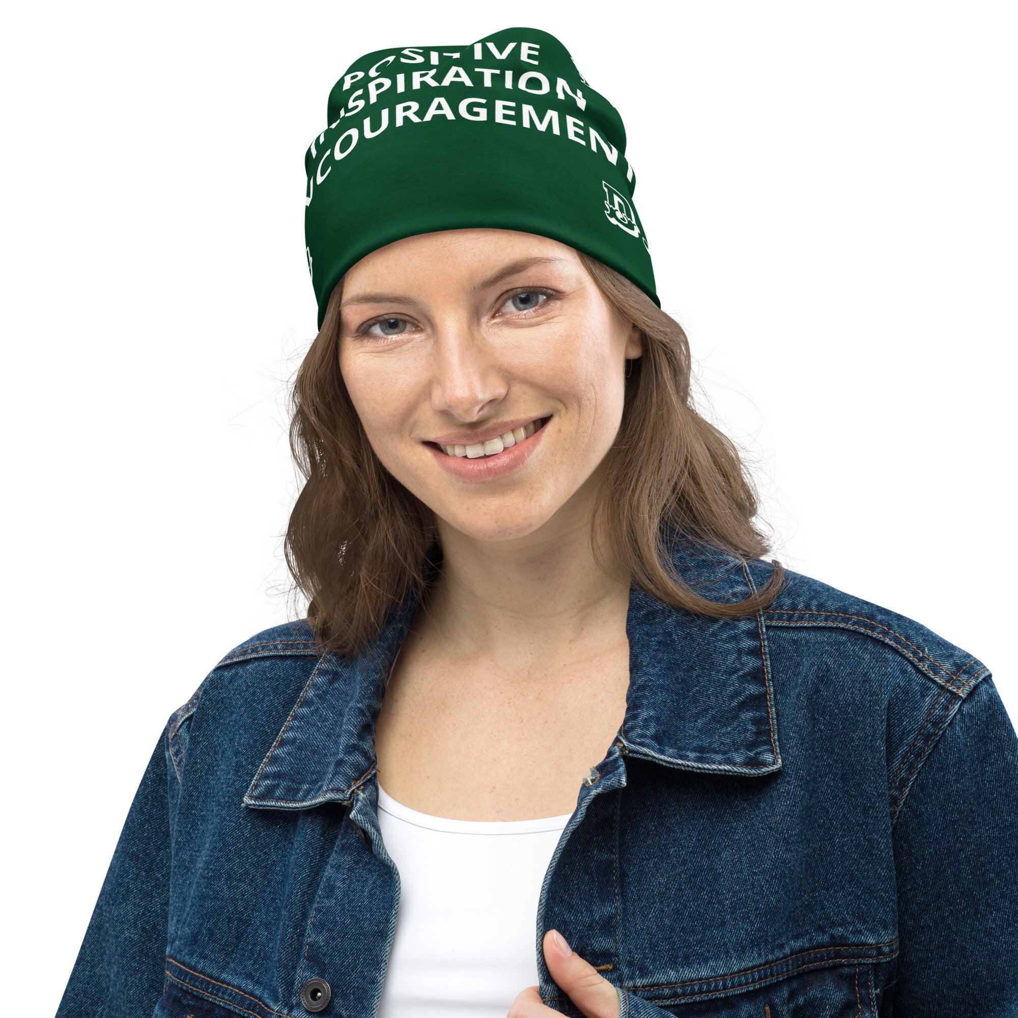 "PIE" Beanie Green/White