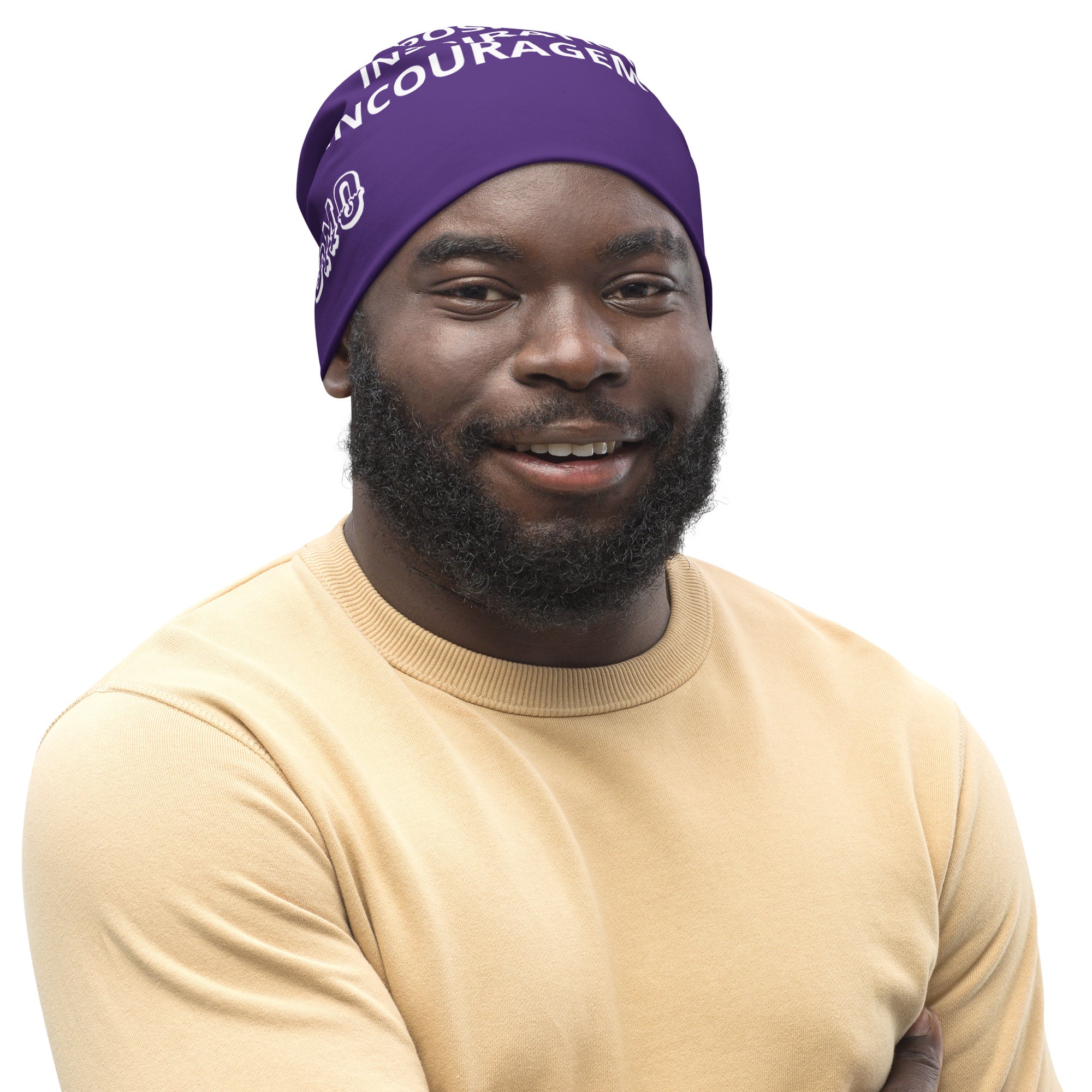 "PIE" Beanie Purple/White