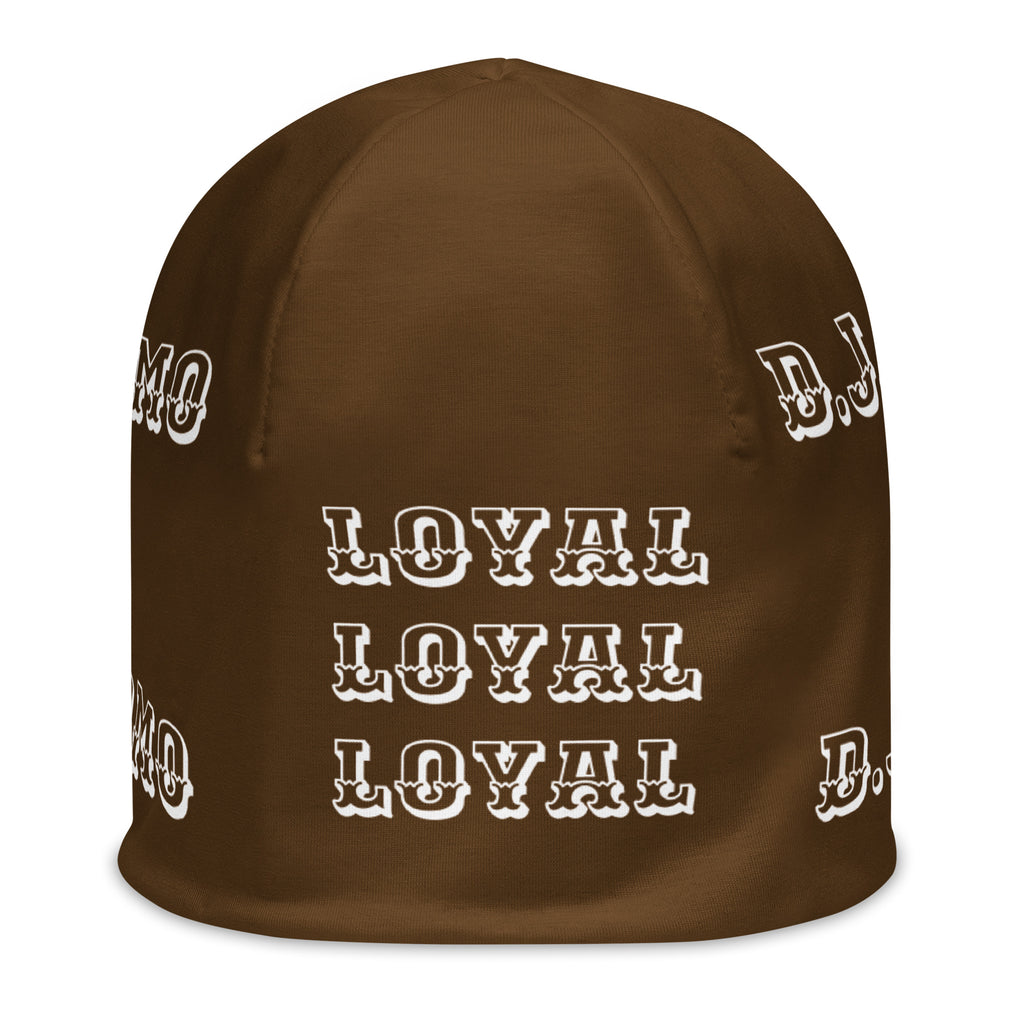"LOYAL" Beanie Brown/White