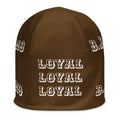 "LOYAL" Beanie Brown/White