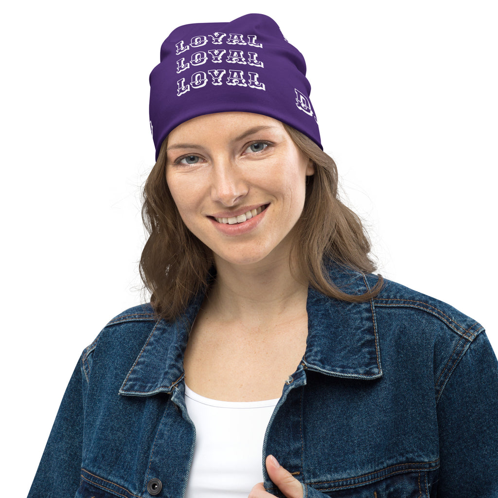 "LOYAL" Beanie Purple/White