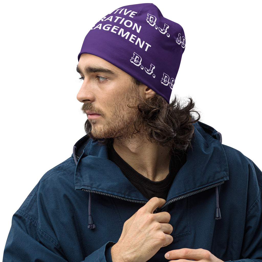 "PIE" Beanie Purple/White