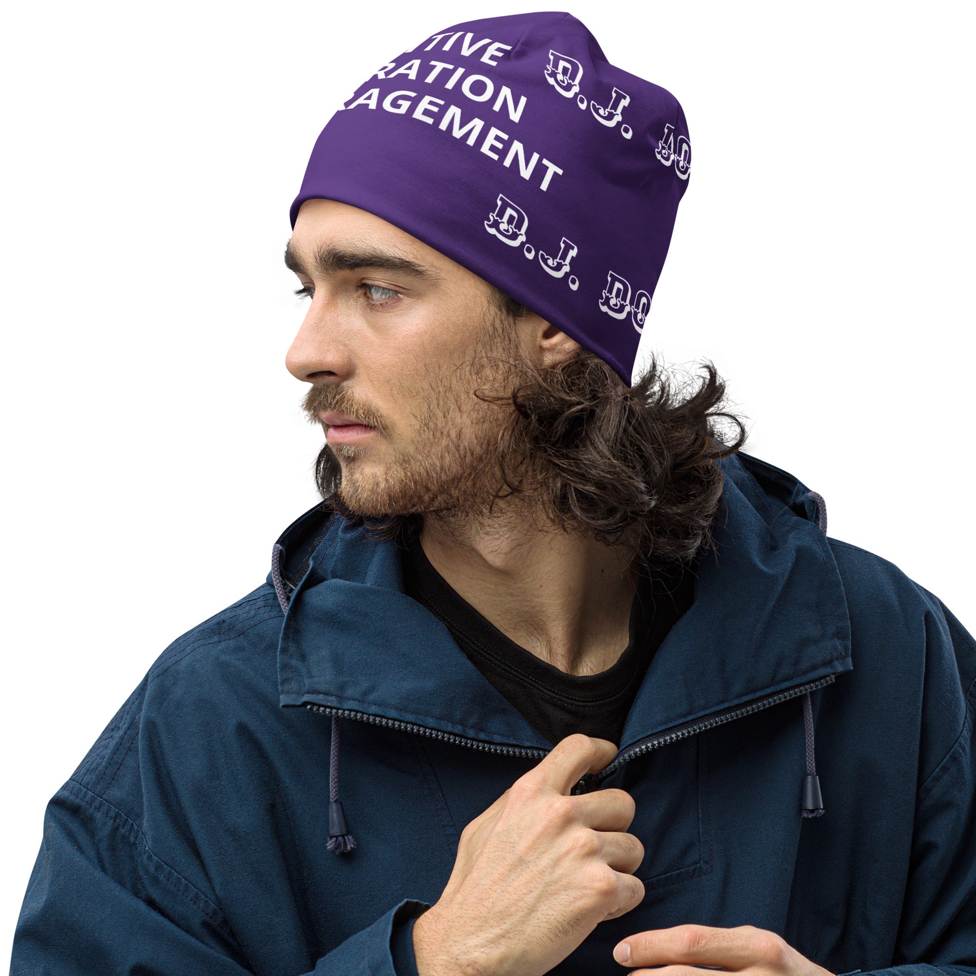 "PIE" Beanie Purple/White