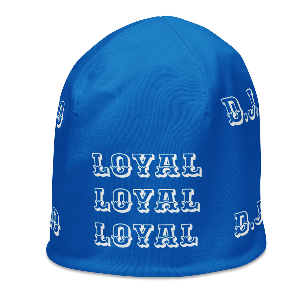 "LOYAL" Beanie Light Blue/White