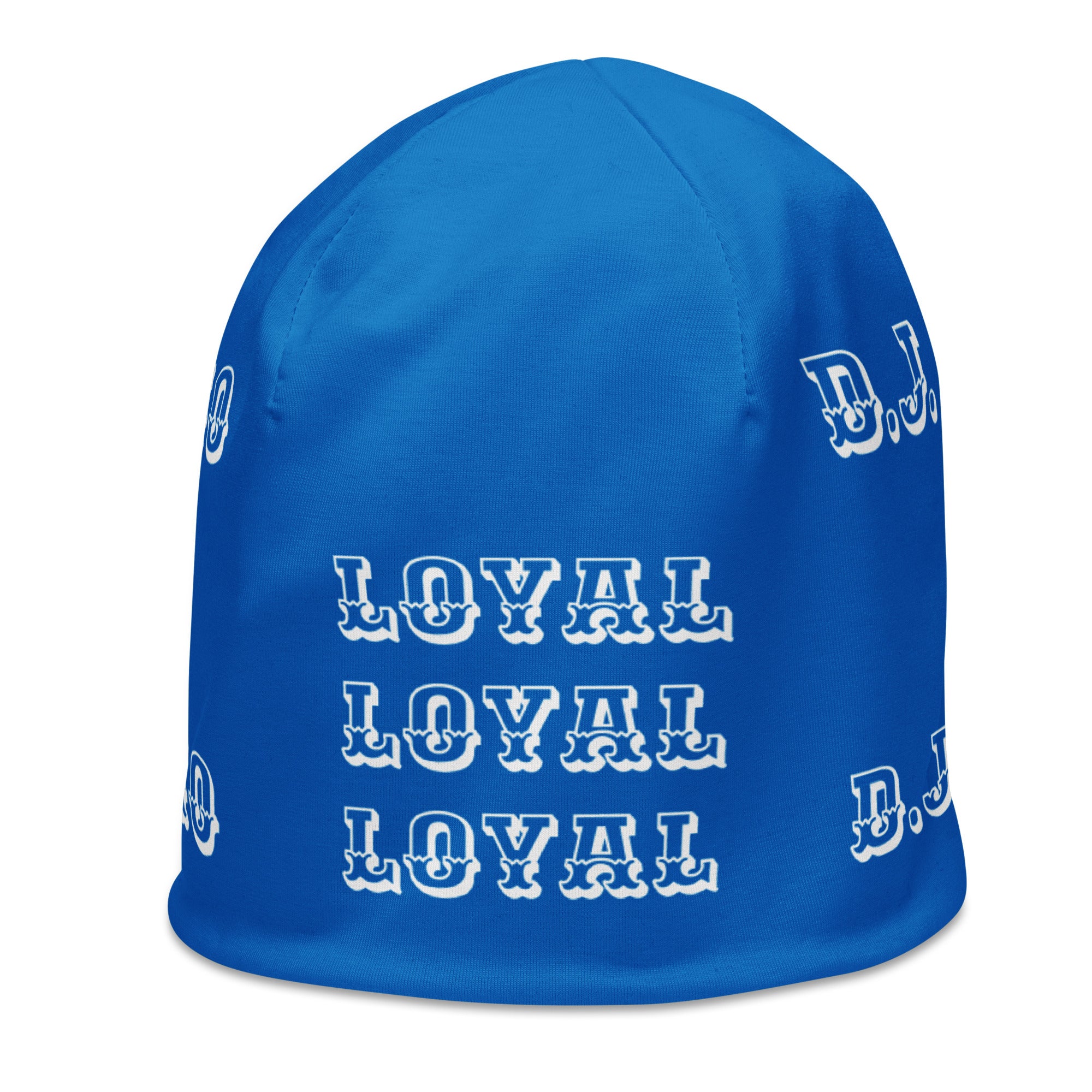 "LOYAL" Beanie Light Blue/White