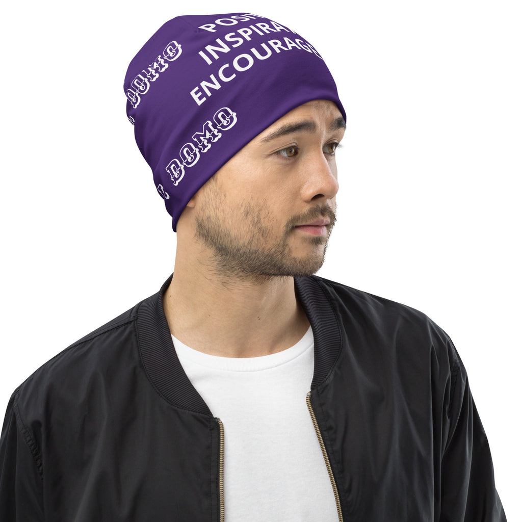 "PIE" Beanie Purple/White