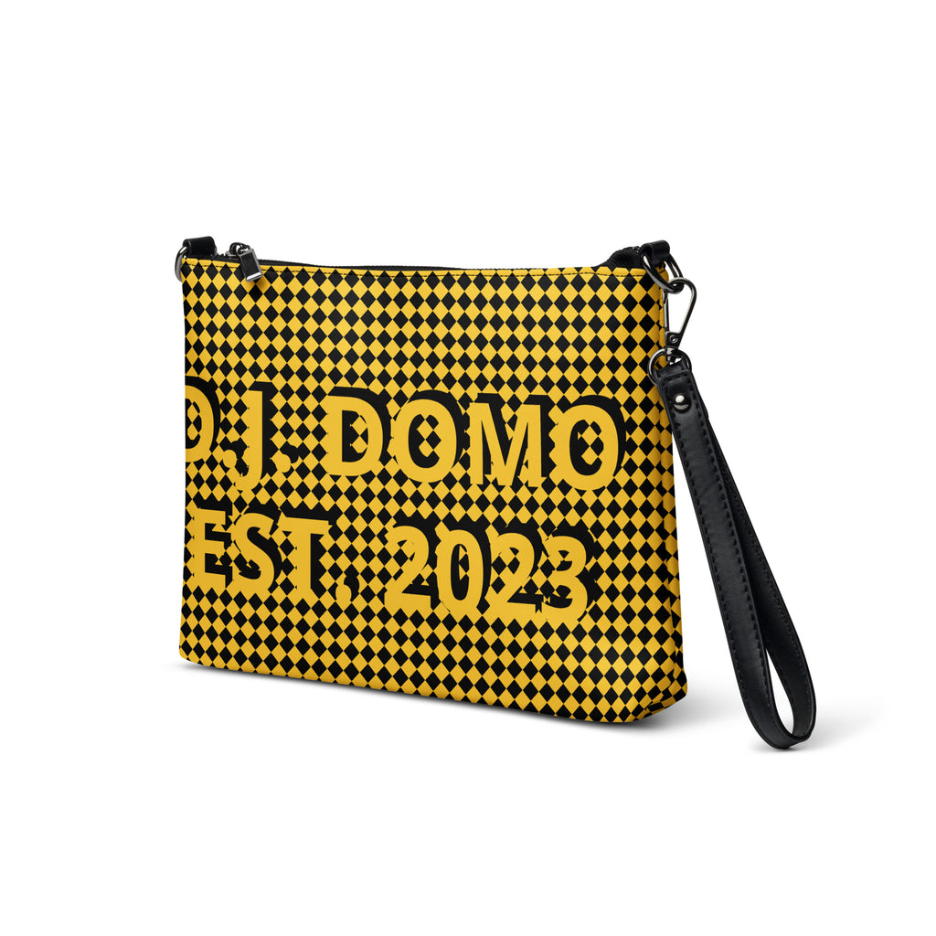 D.J. Domo "Checkered" Gold/Black Crossbody Bag