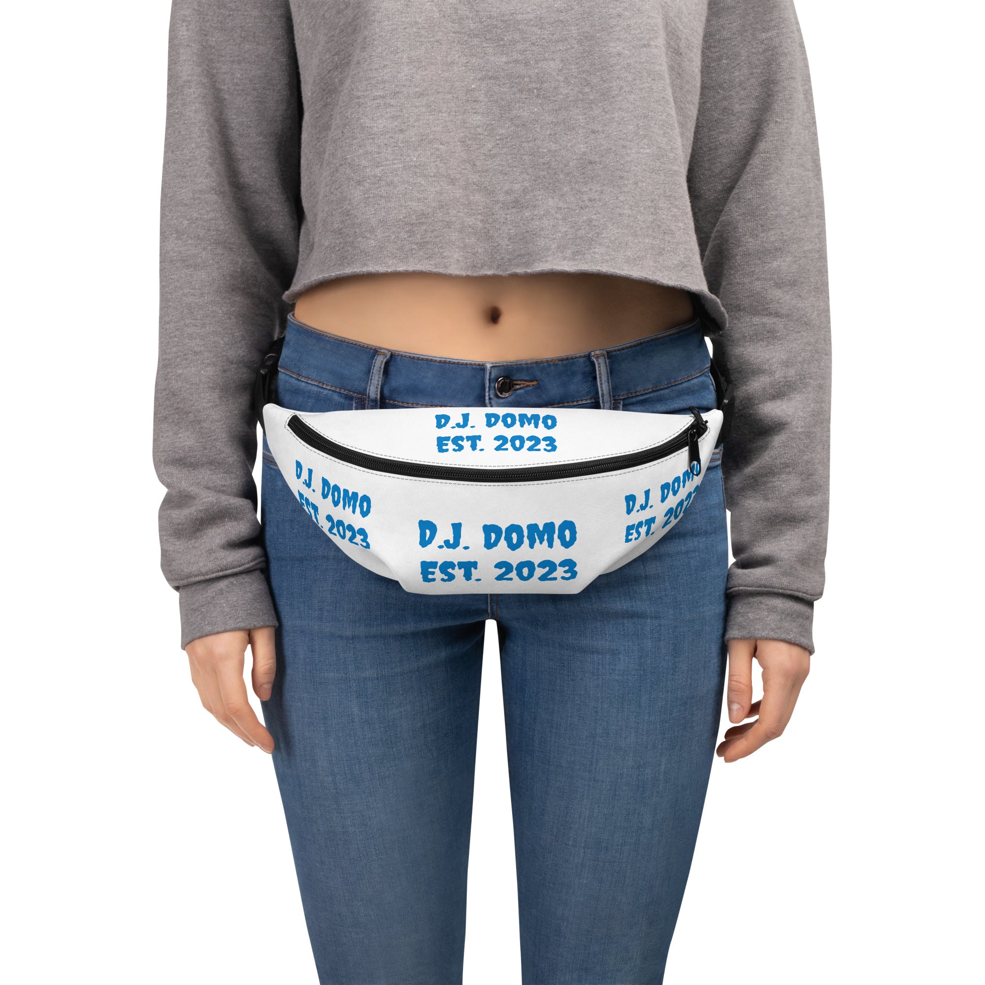 "Est" Fanny Pack White/Light Blue