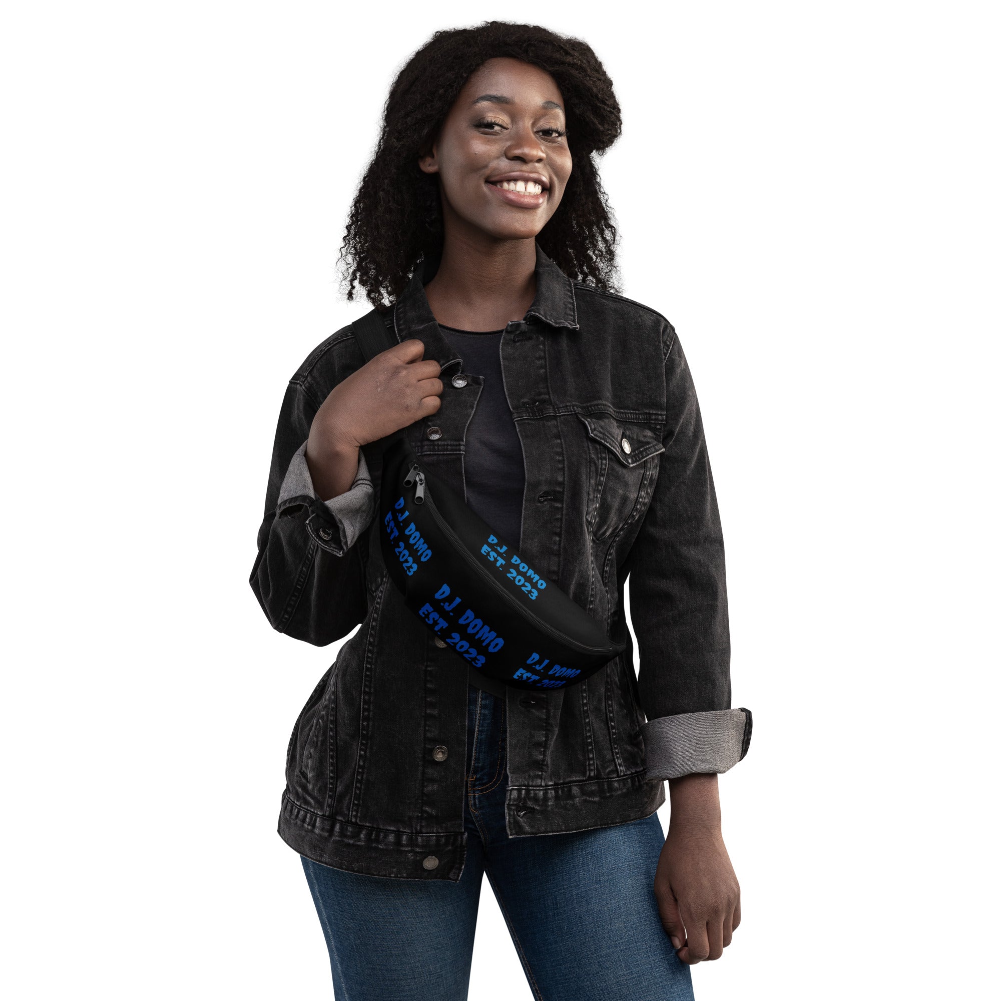 "Est" Fanny Pack Black/Light Blue