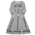 D.J. Domo "Prayer Works Font2" Midi Dress Gray/Black