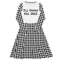 D.J. Domo "Checkered1" Long Sleeve Midi Dress White/Black