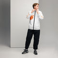 D.J. Domo "Hut Hut Hut Football" Men’s Windbreaker Jacket White/Orange
