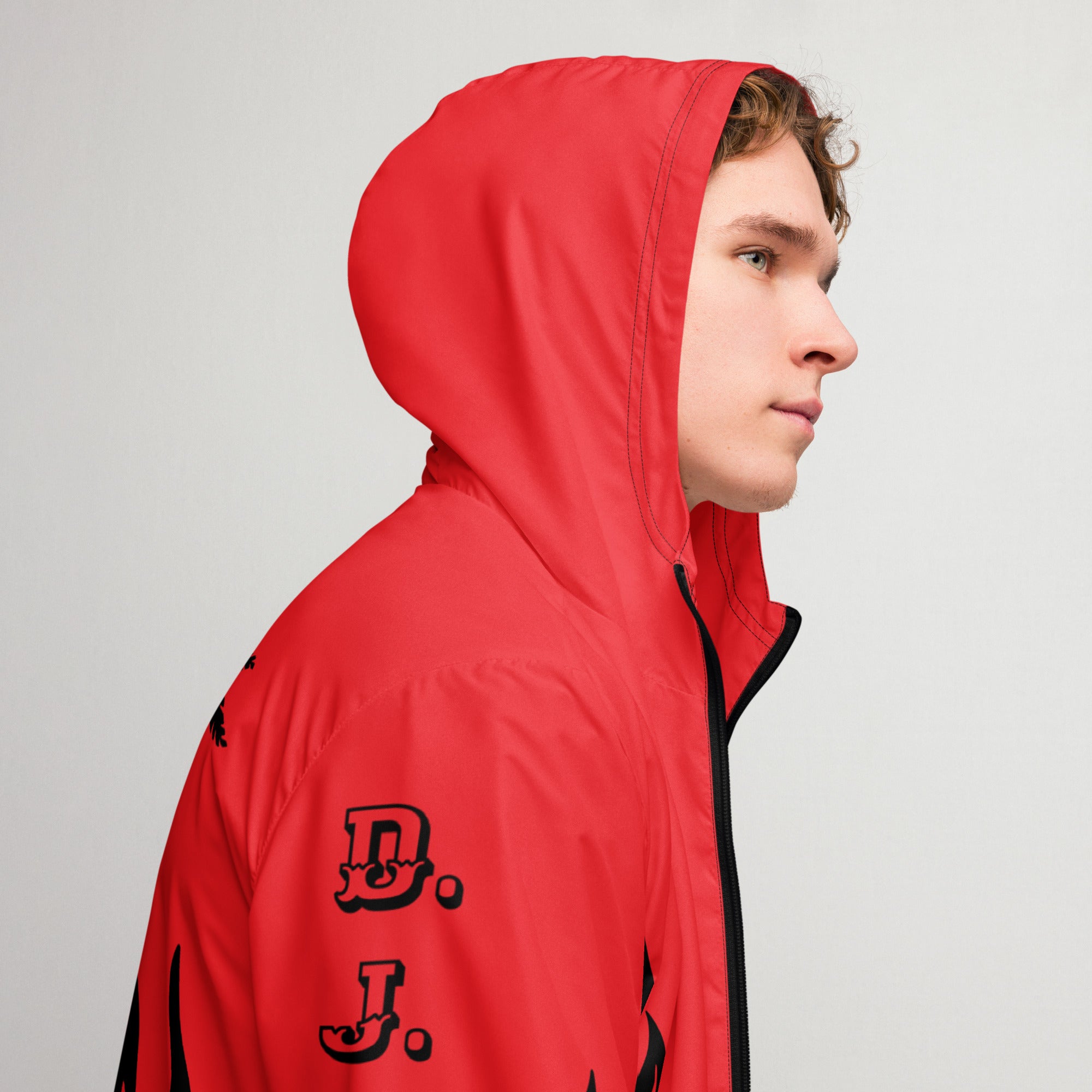 D.J. Domo "Biker" Men’s Windbreaker Jacket Red/Black