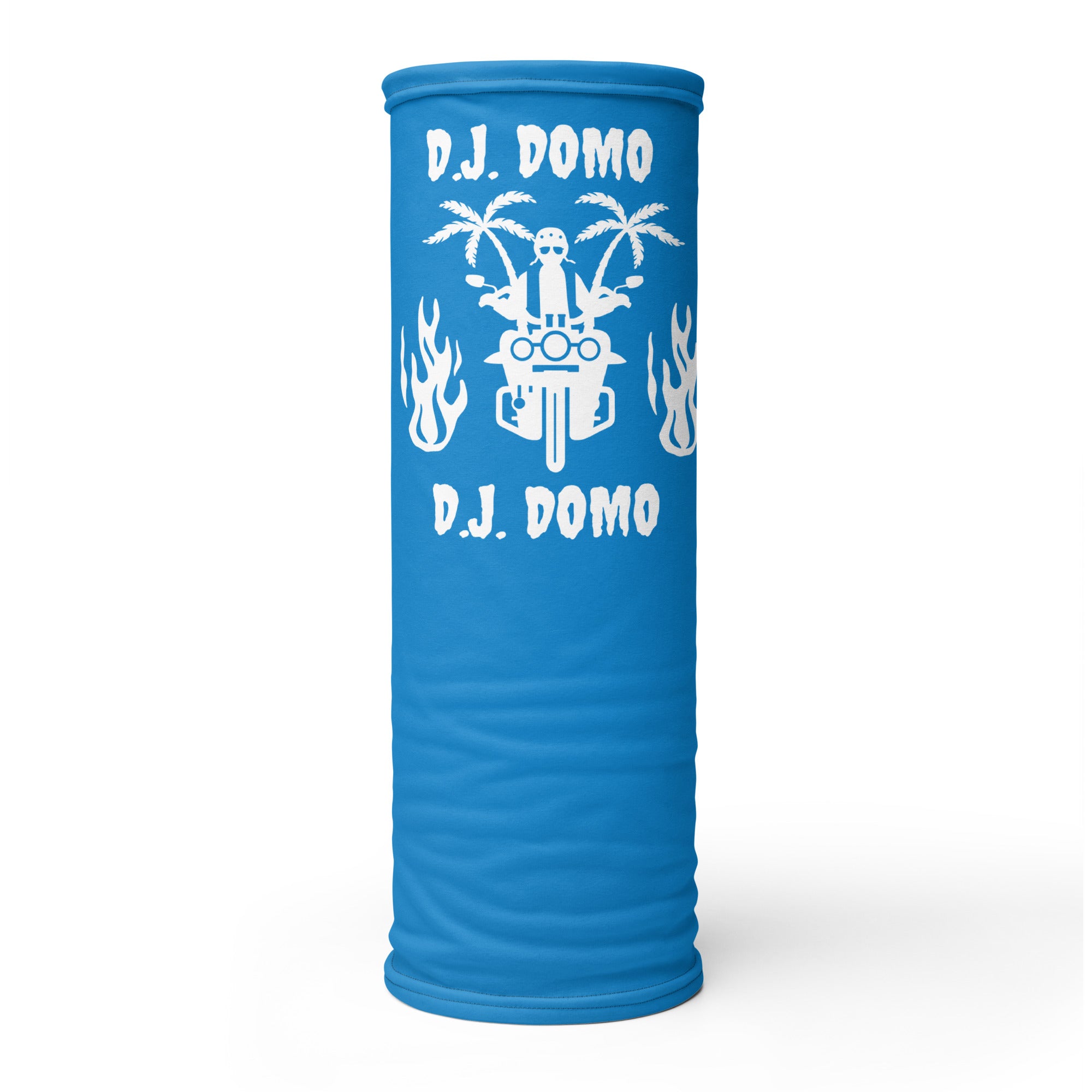 D.J. Domo "Biker 1" Unisex All Purpose Gaiter Light Blue/White