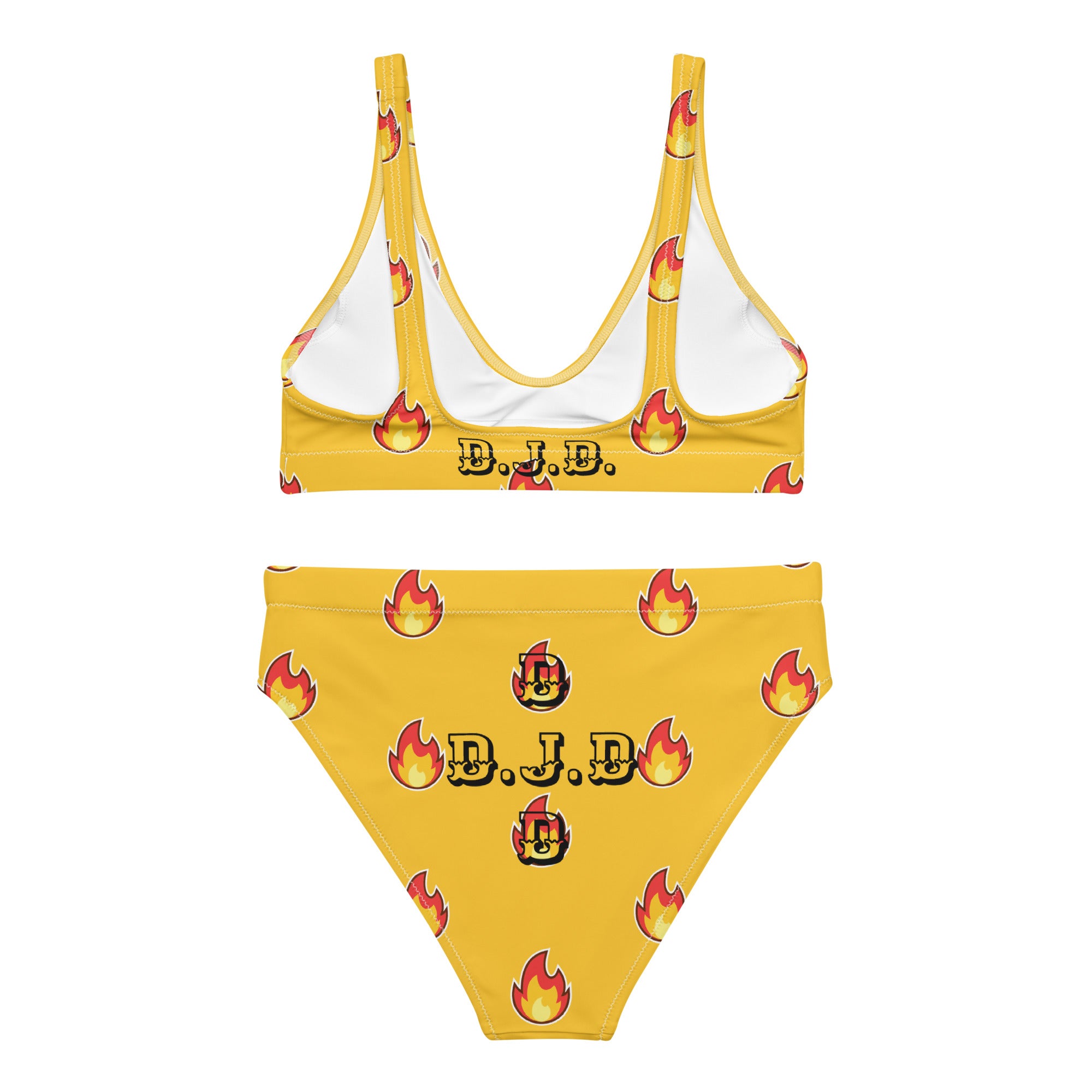 "Fire" 2 Piece High-Waisted Bikini Swimsuit