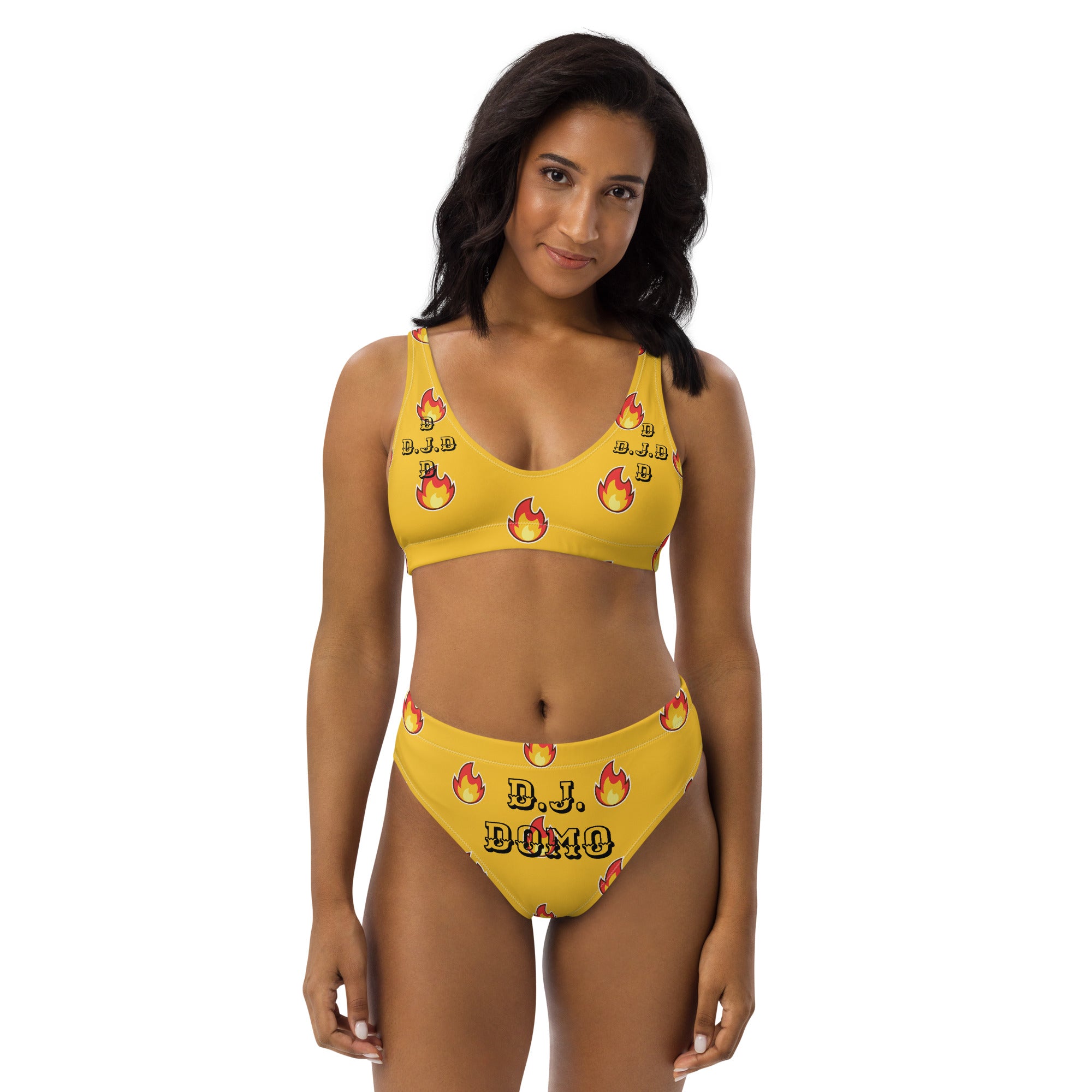 "Fire" 2 Piece High-Waisted Bikini Swimsuit