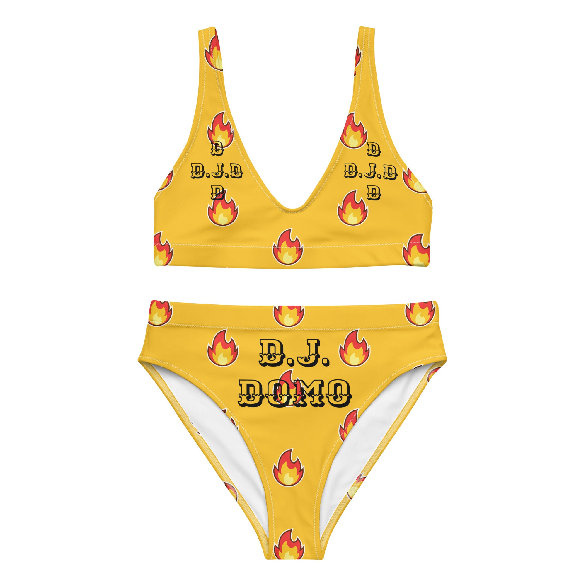 "Fire" 2 Piece High-Waisted Bikini Swimsuit