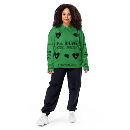 D.J. Domo "Mental Health yournotalone" Unisex Hockey Fan Jersey Green/Black