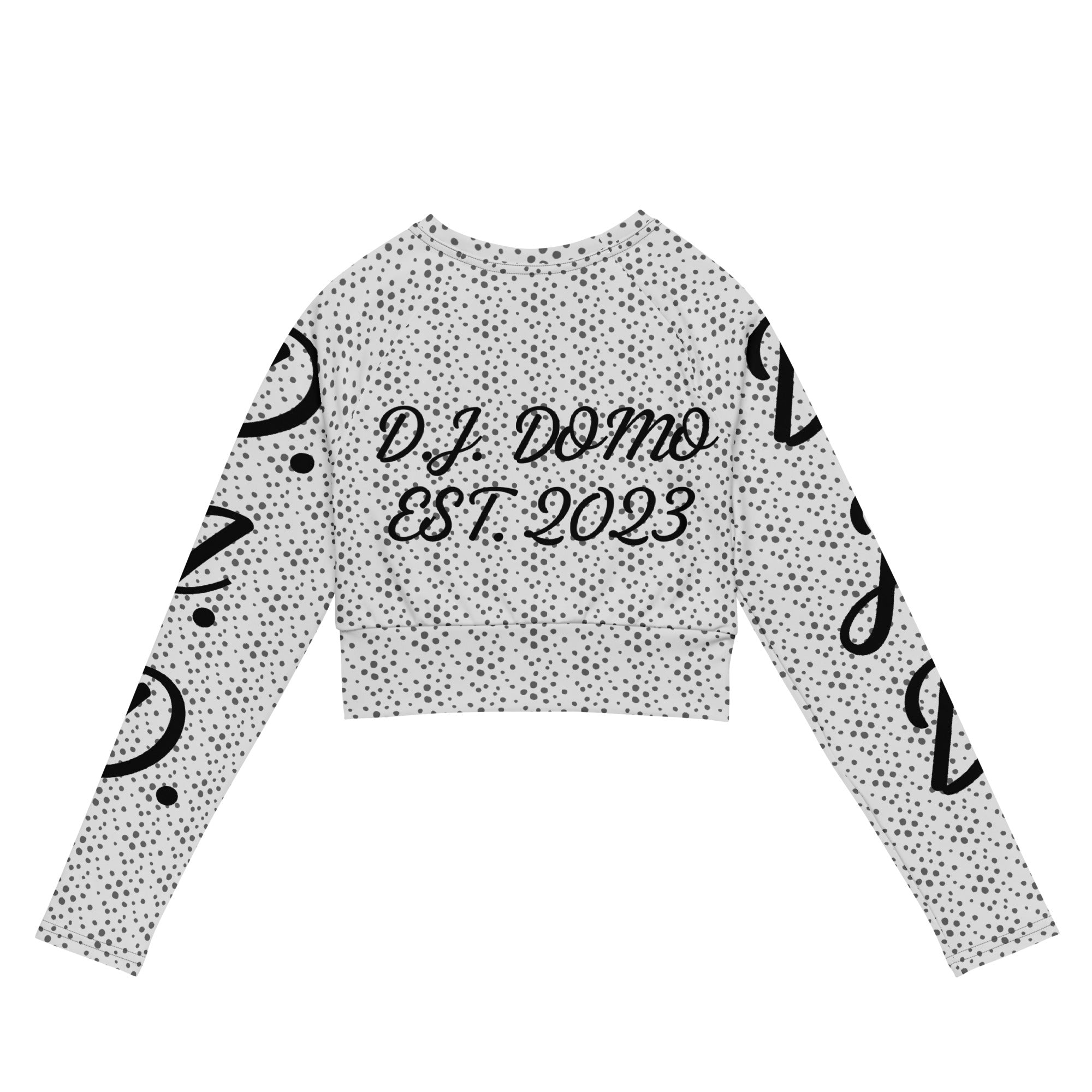 "D.J.D." Long-Sleeve Crop Top Dots/White/Black