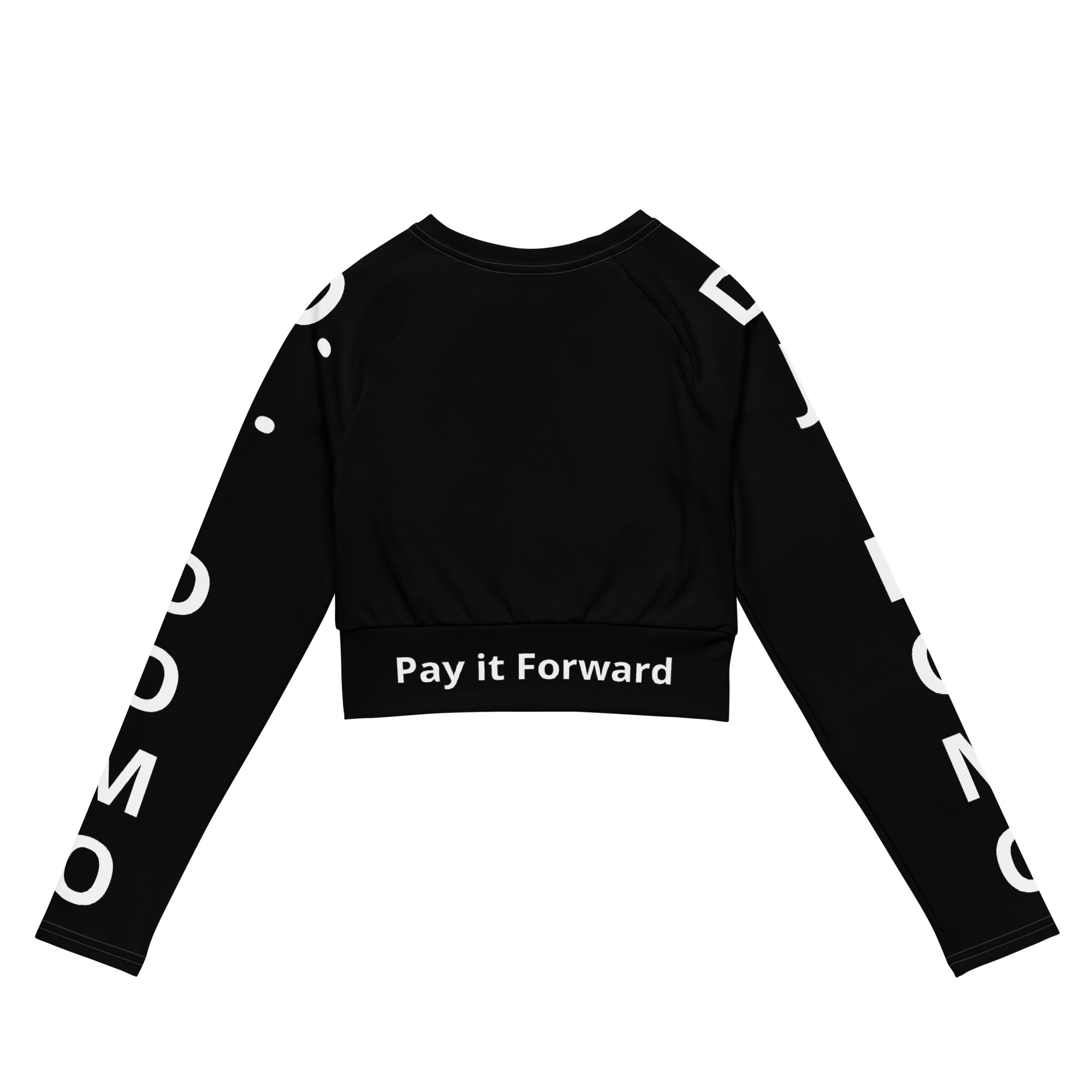 "Pay It Forward" Long-Sleeve Crop Top Black/White