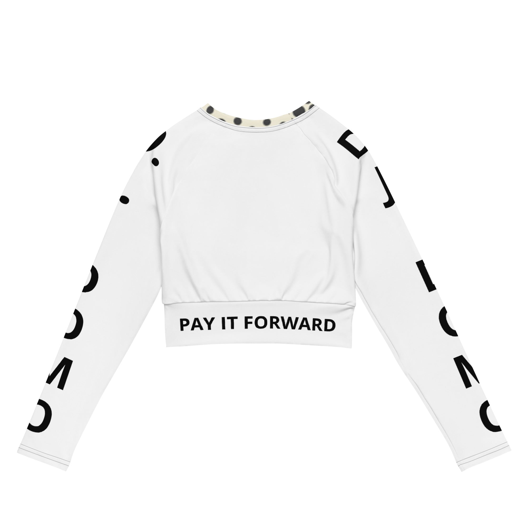 "Pay It Forward" Long-Sleeve Crop Top Dots/Bronz/White